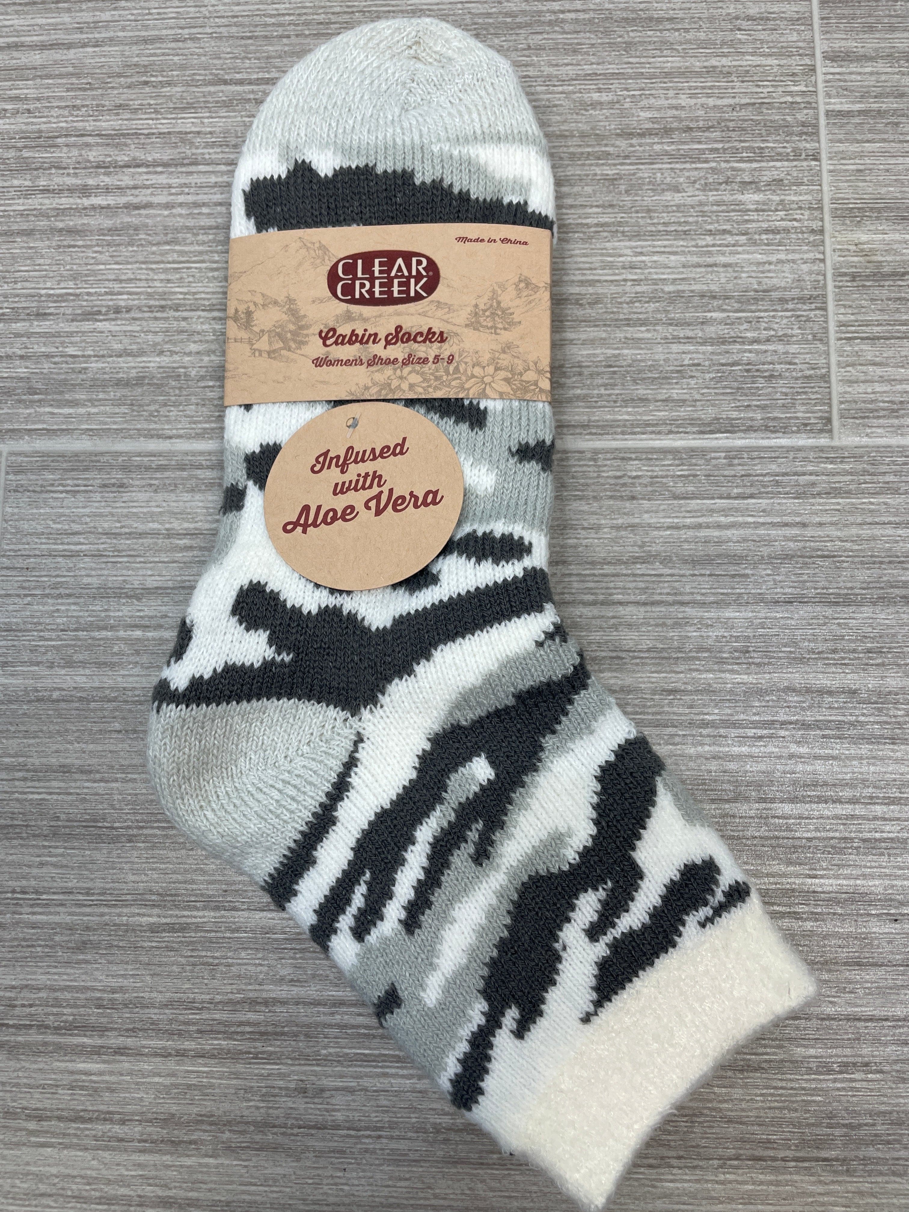 Grey Camo Aloe Cabin Sock