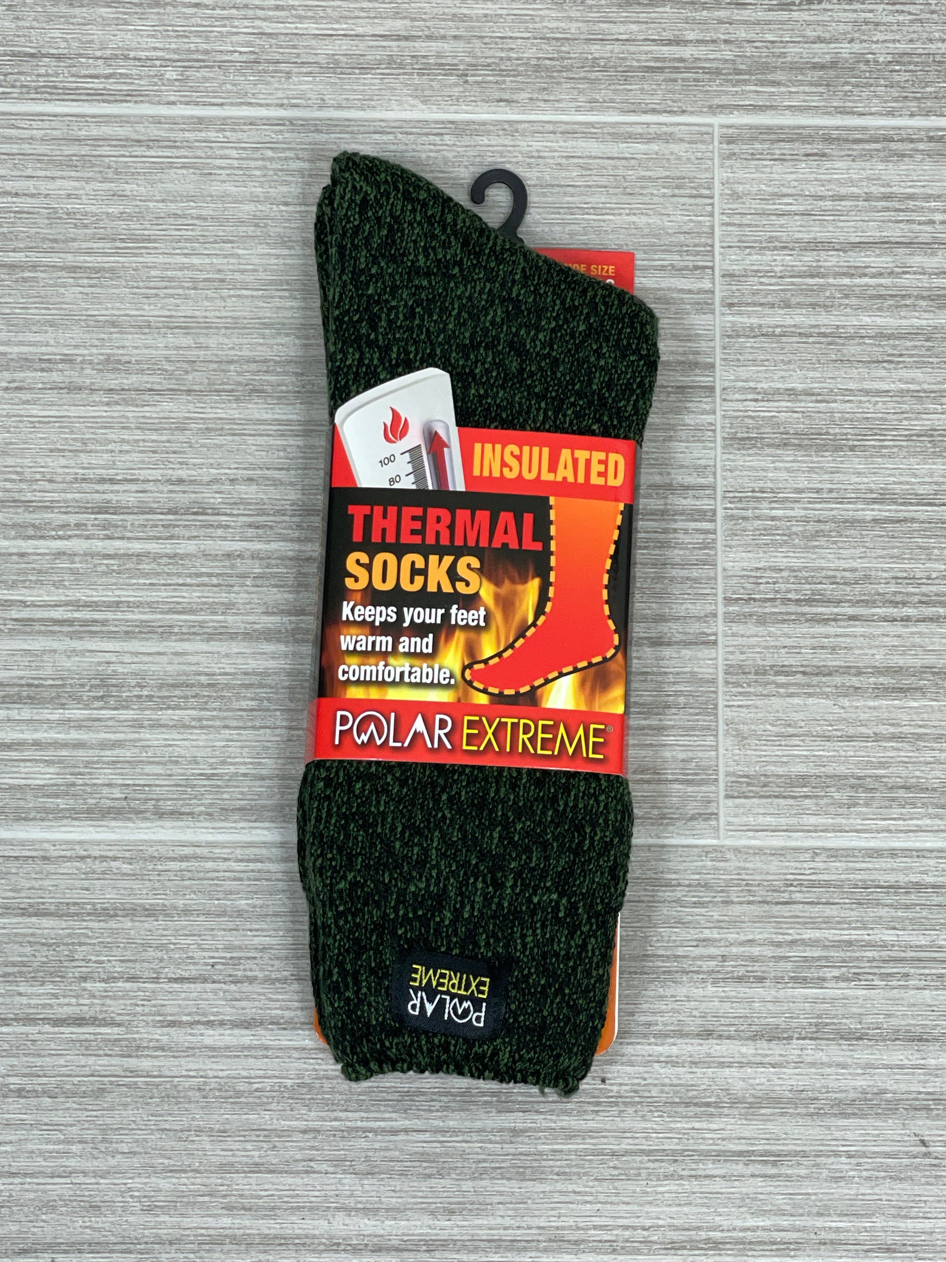 Green Marbled Men's Polar Extreme Heat Heavy Brushed Sock