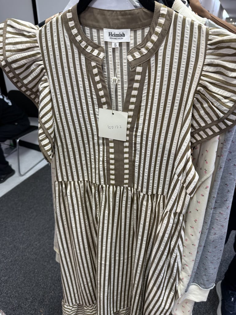 Mocha Pinstripe Dress