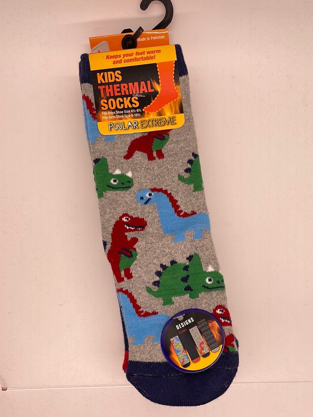PE Blue Printed 4pk Kids Thermal Socks 4 1/2-8 1/2