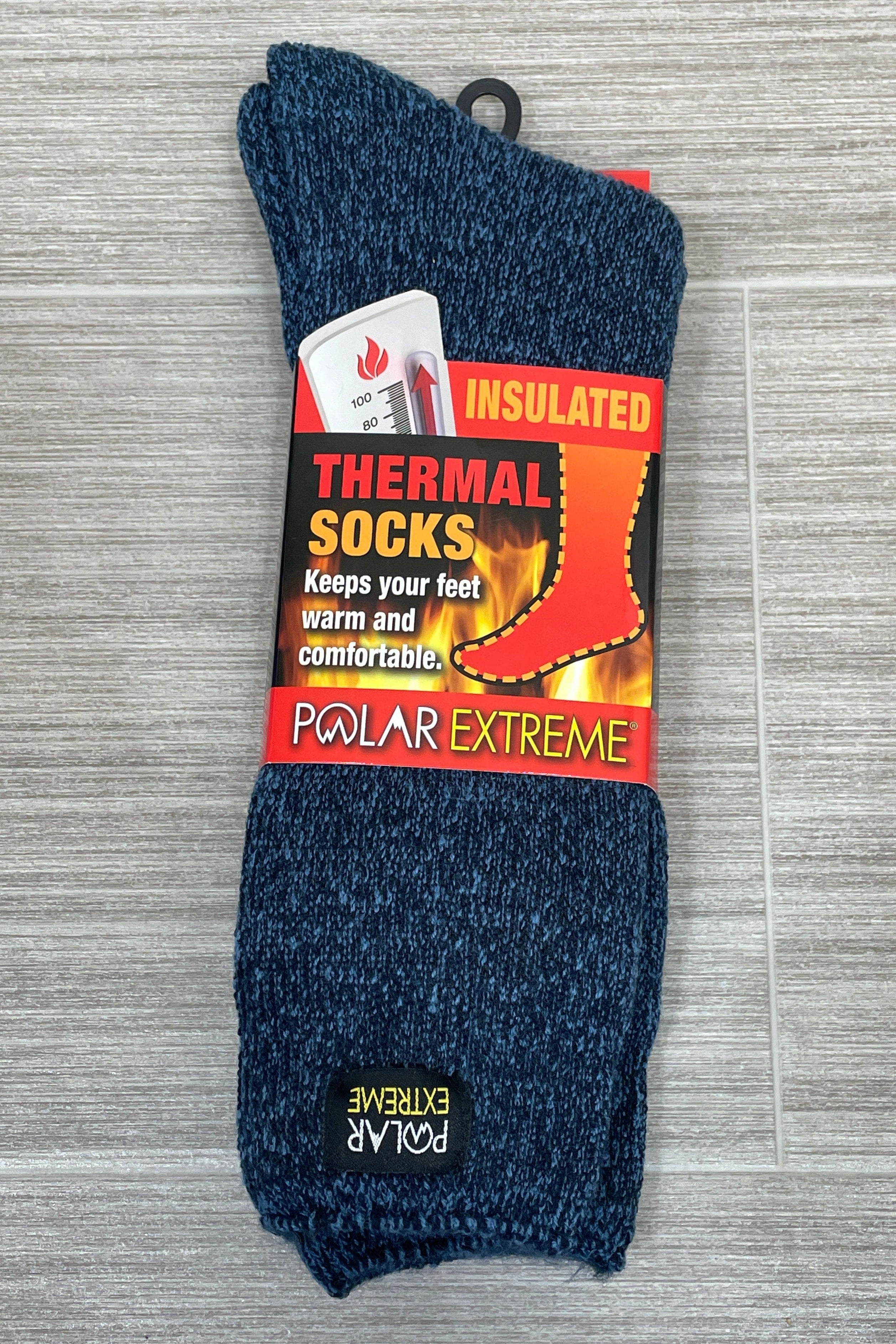 Navy Marbled Men's Polar Extreme Heat Heavy Brushed Sock