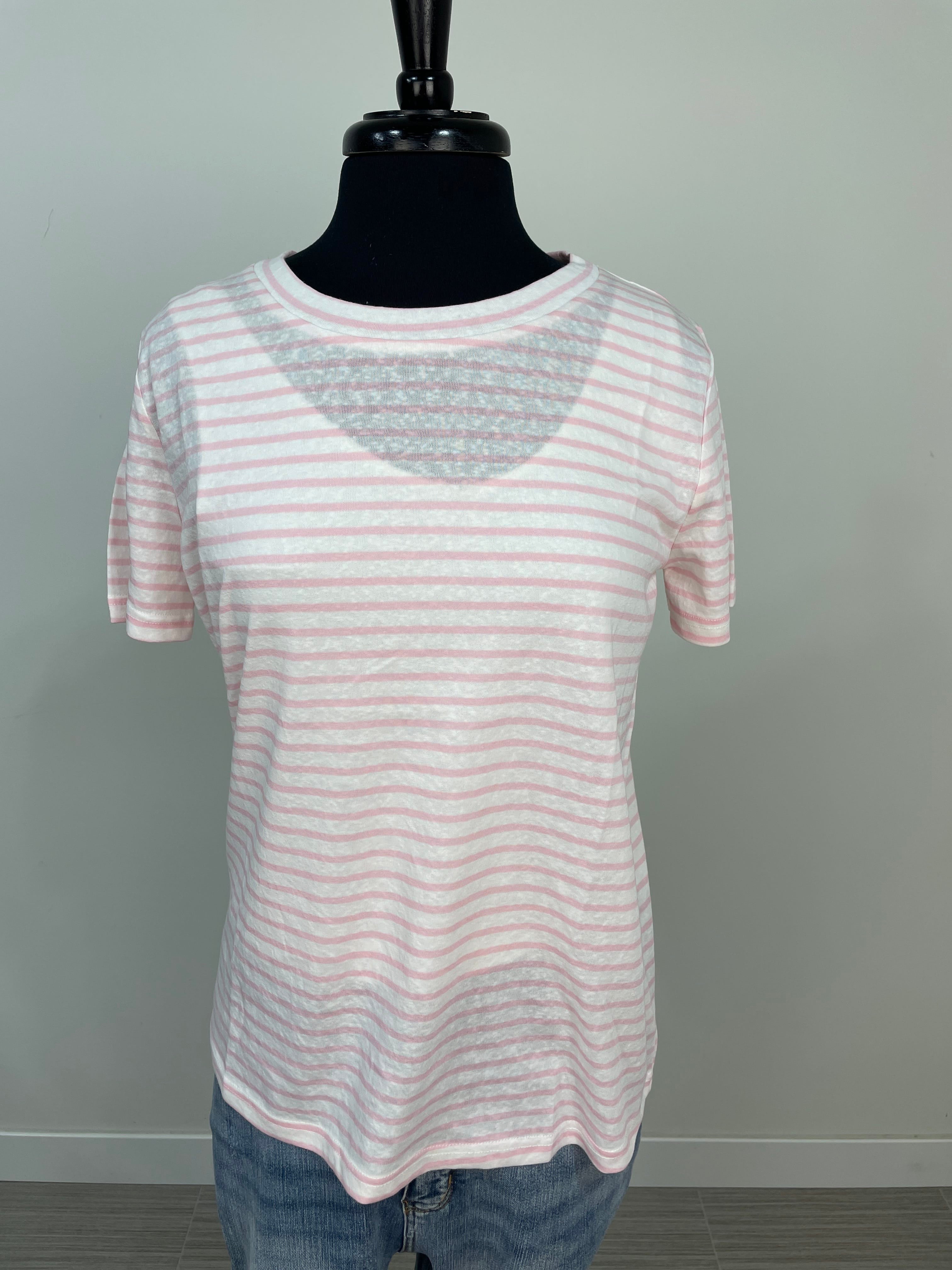 Pink & White Stripe Top