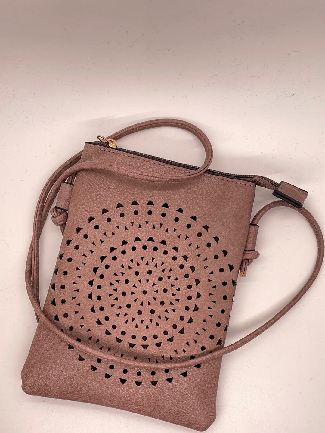 Mauve Circle Detail Cross Body Bag