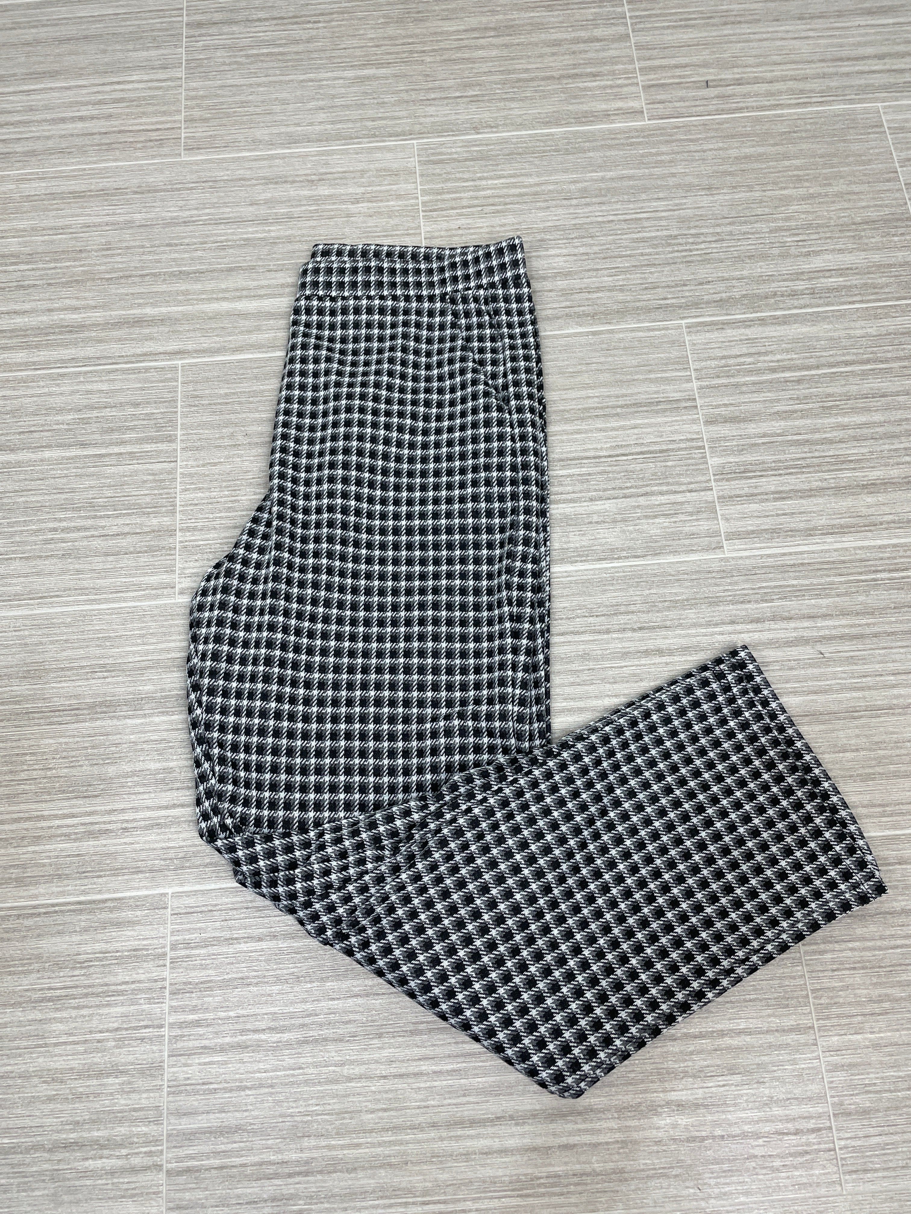 Black & White Plaid Straight Pant