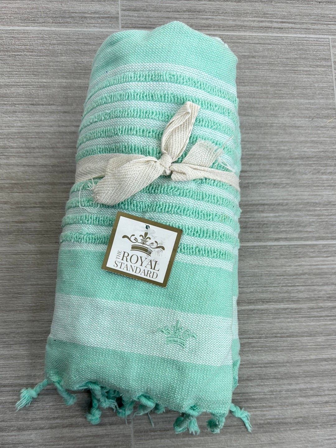 Mint Bahama Stripe Beach Towel