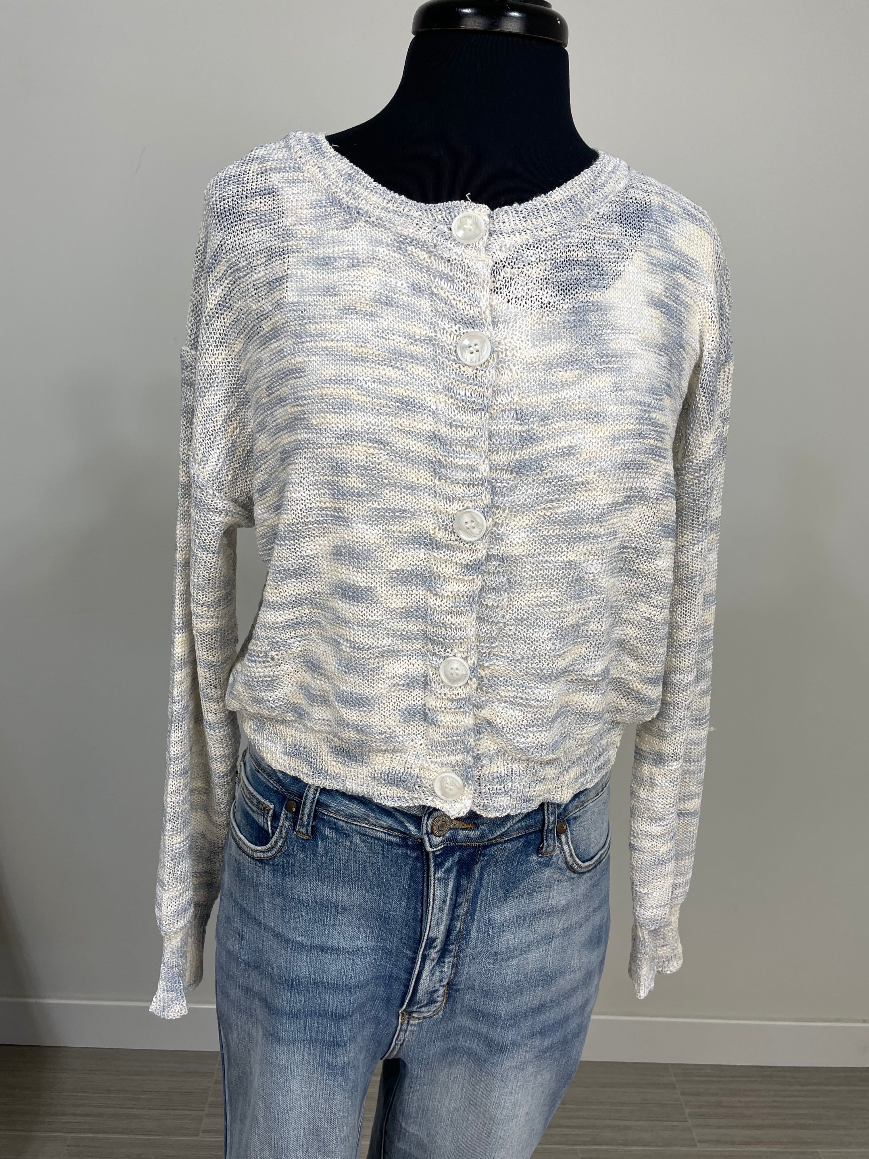 Blue Boat Neck Sweater