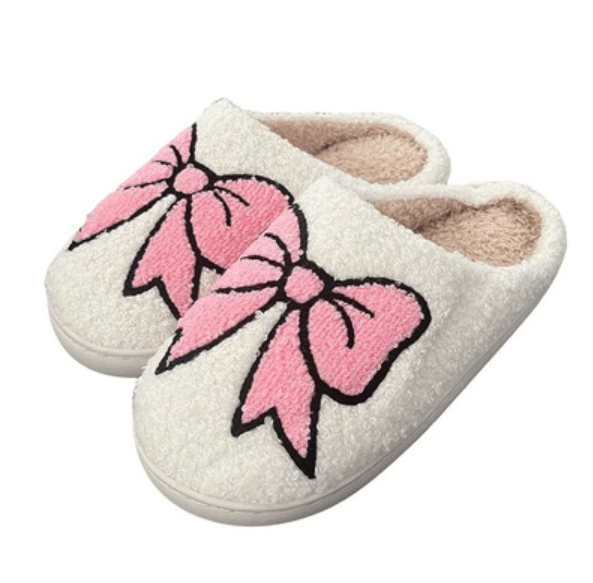 Bowknot Plush Cozy Slippers