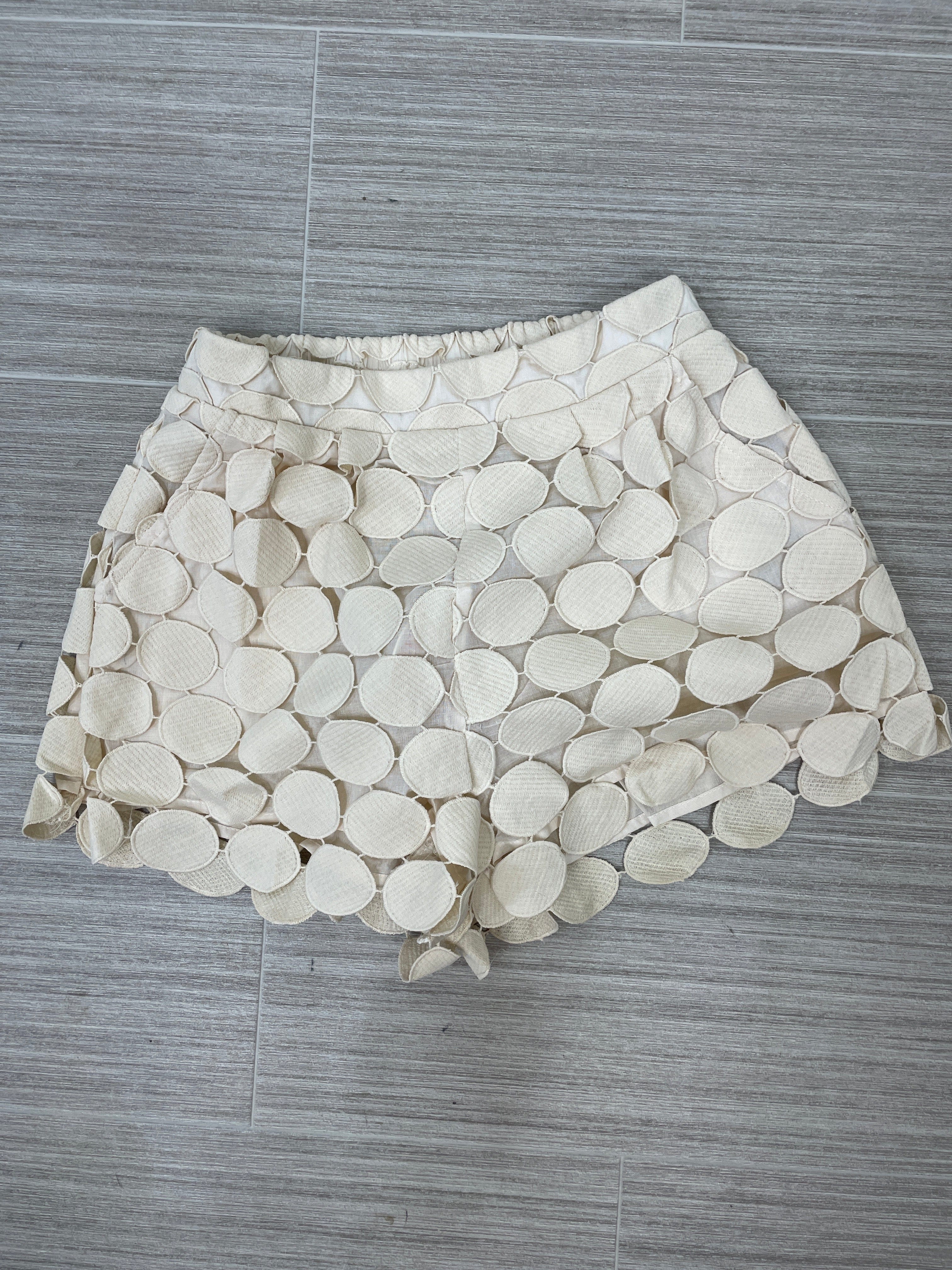 Natural Polka Dot Lace Shorts