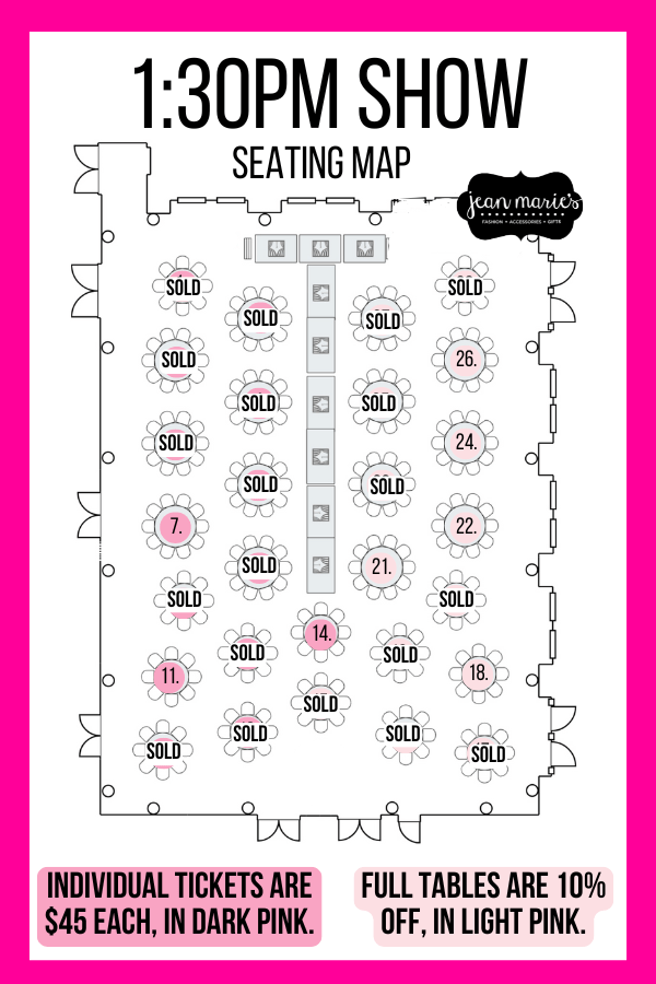 Holiday Fashion Show 2024 1:30 PM SHOW - Individual Ticket Sales