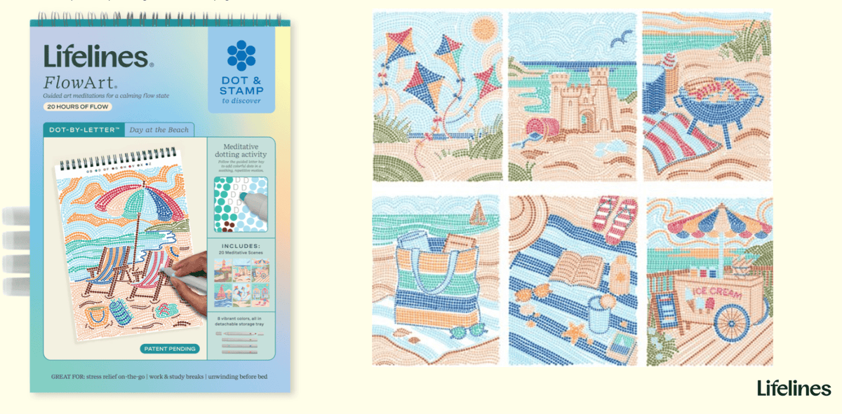 Flow Art - Dot By Letter - Day At the Beach