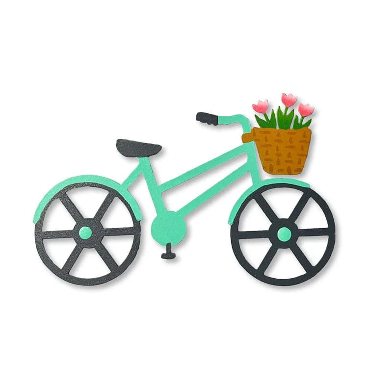 Spring Bike w/ Tulips in Basket Magnet