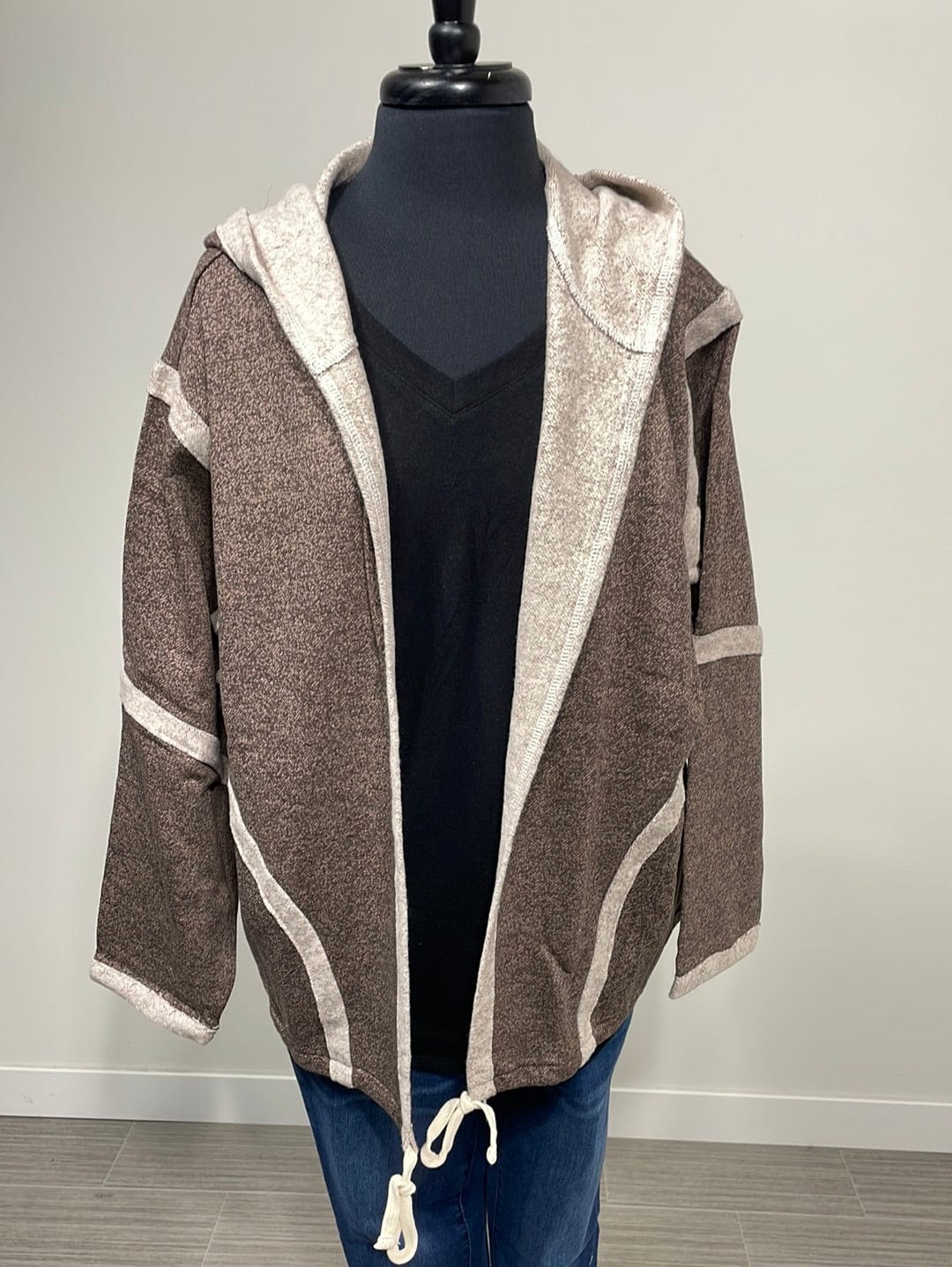 Brown Cozy Hooded Cardigan