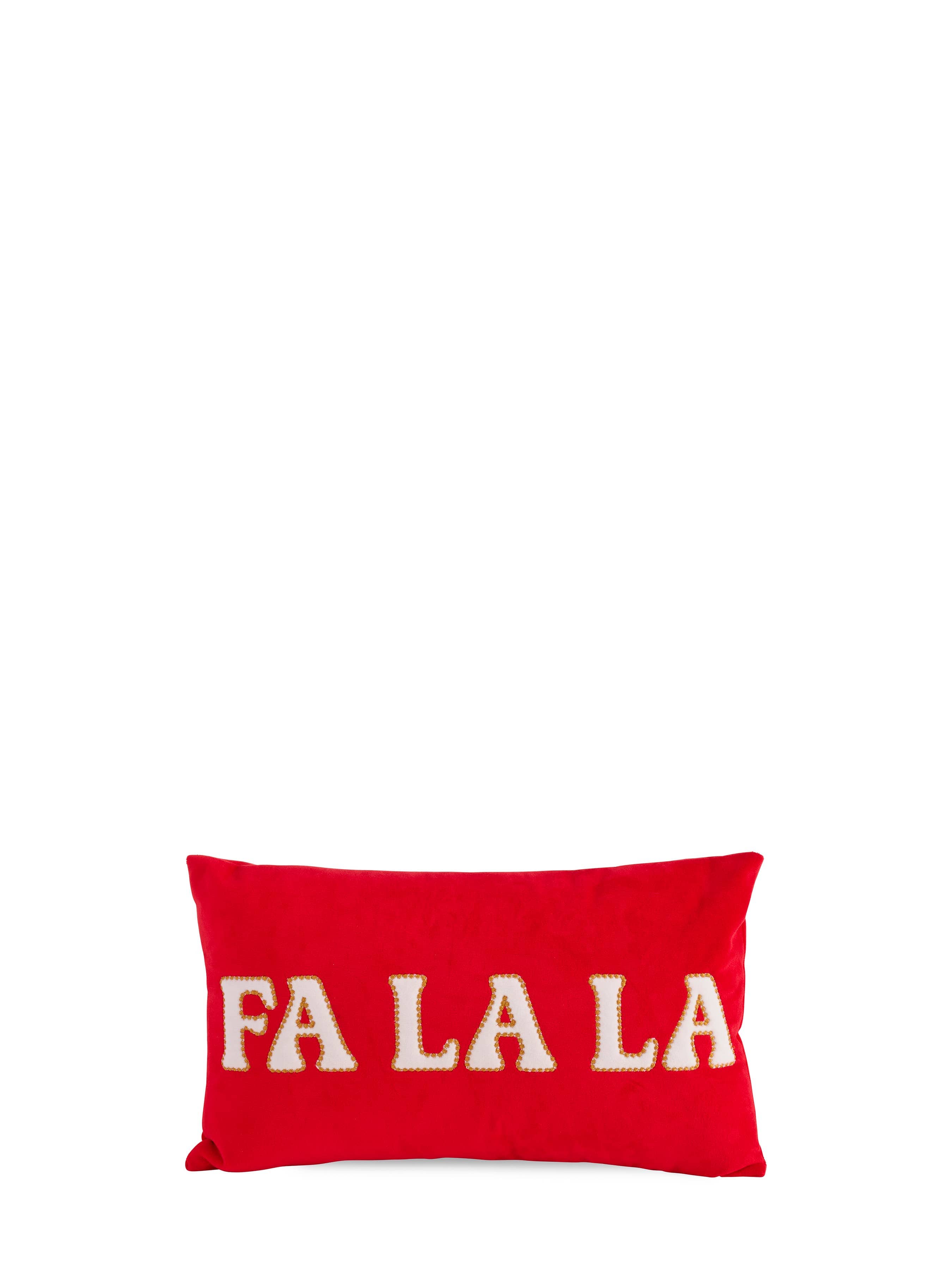 "FA LA LA" PILLOW,RED