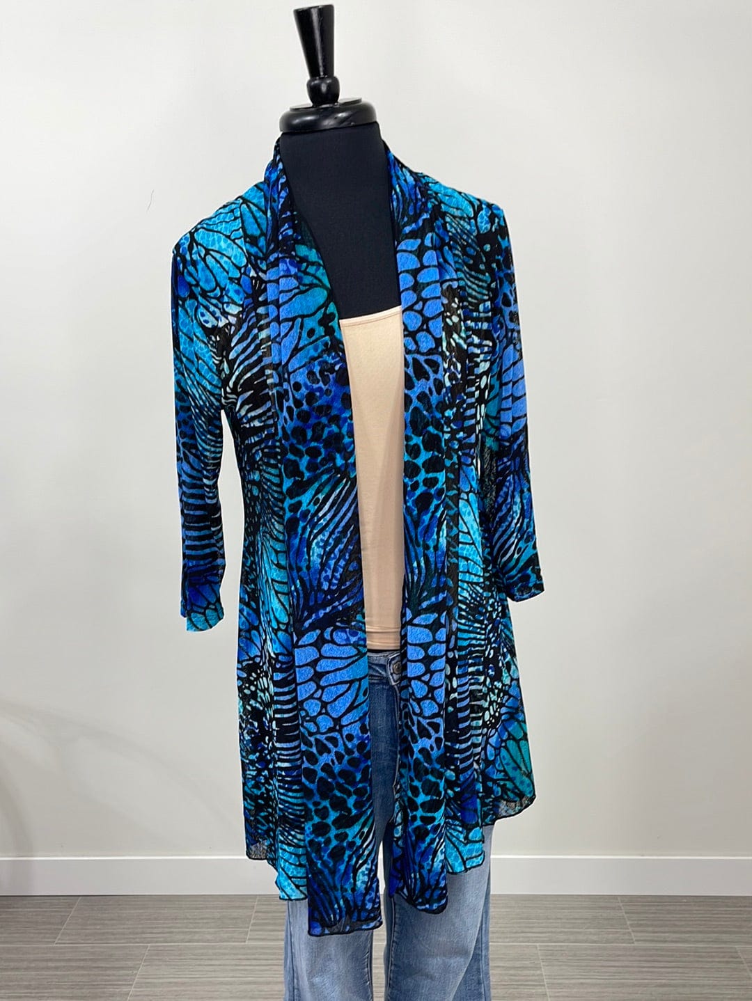 Blue Butterfly Wings Sheer Cardigan