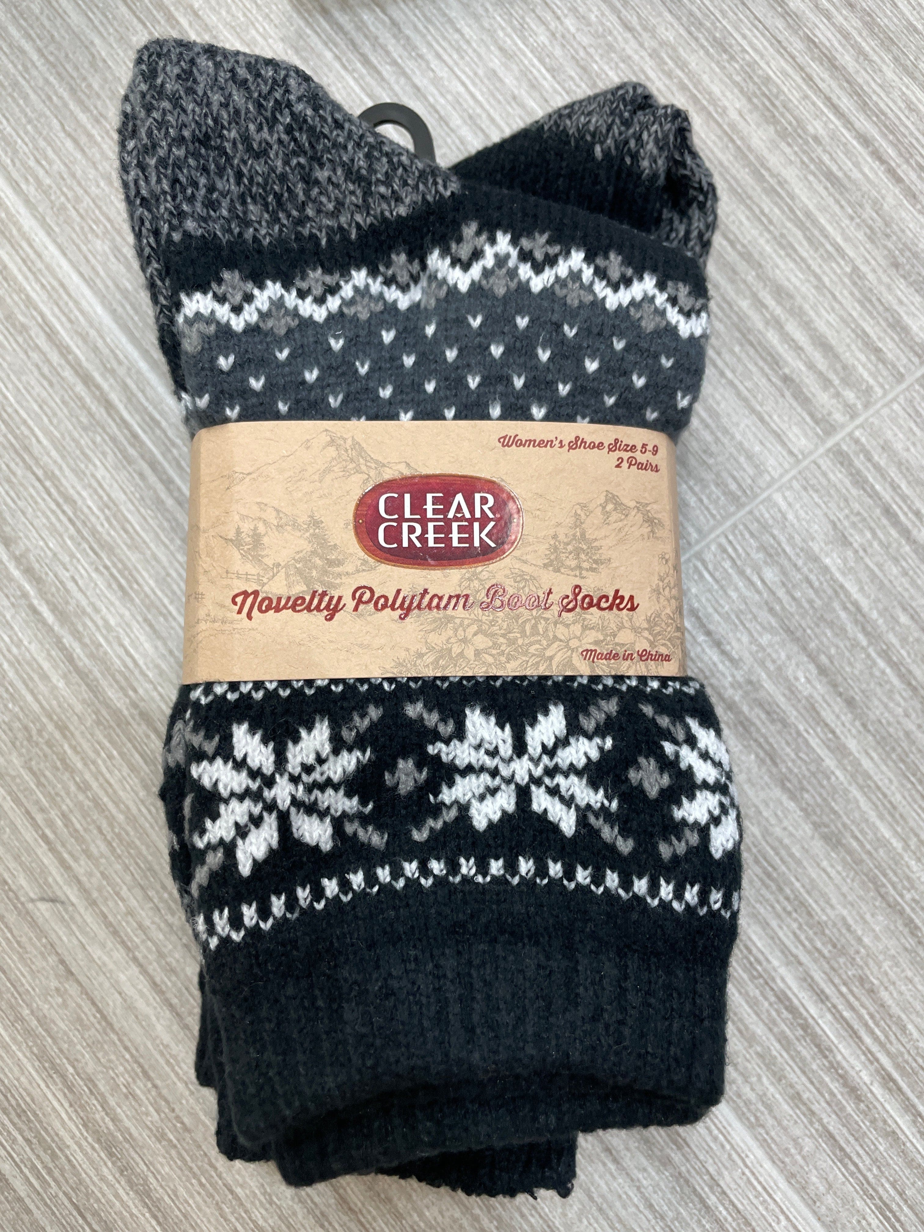 CC Women's Fair Isle Black 2pk Socks