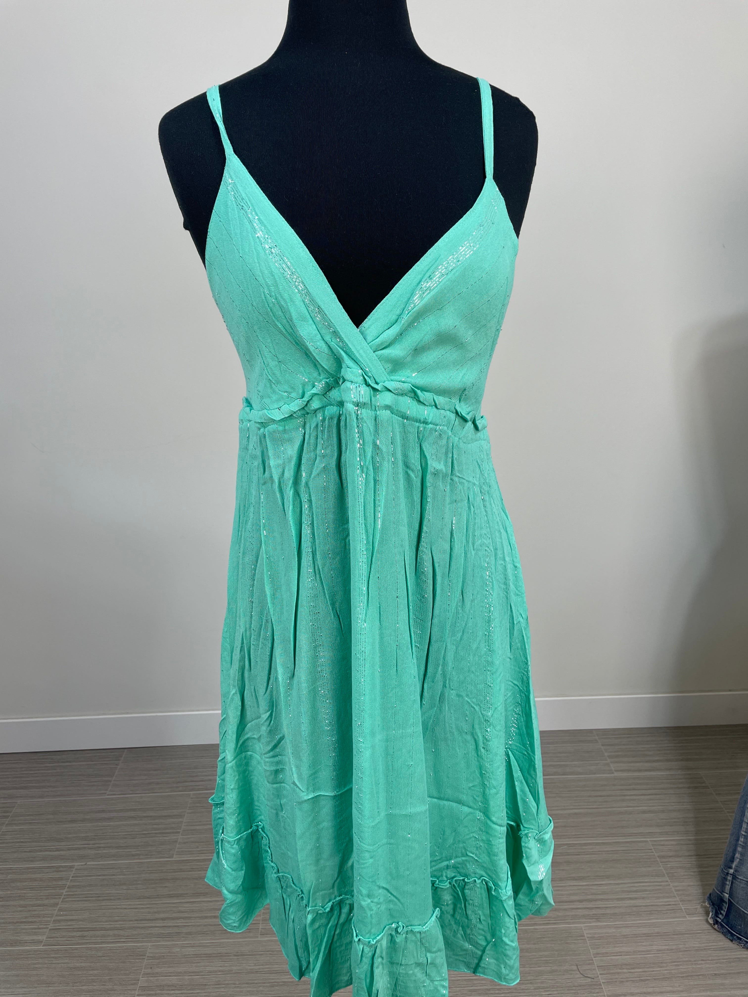 Aqua Metallic Dress