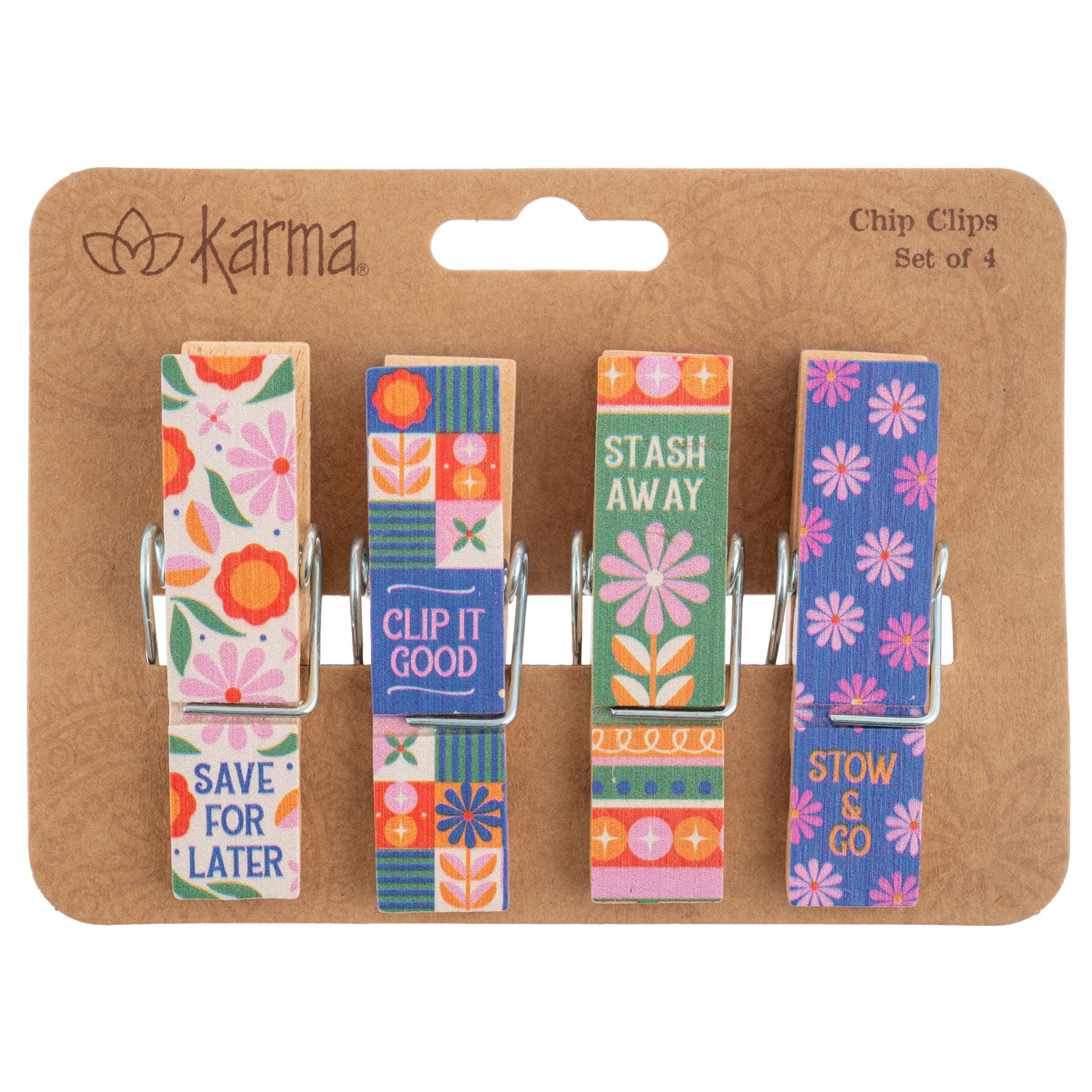 Chip Clips Set: Tile Floral