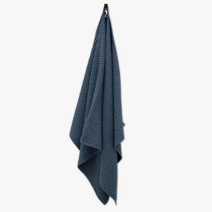 Geometry Midnight Blue Waffle Bath Towel
