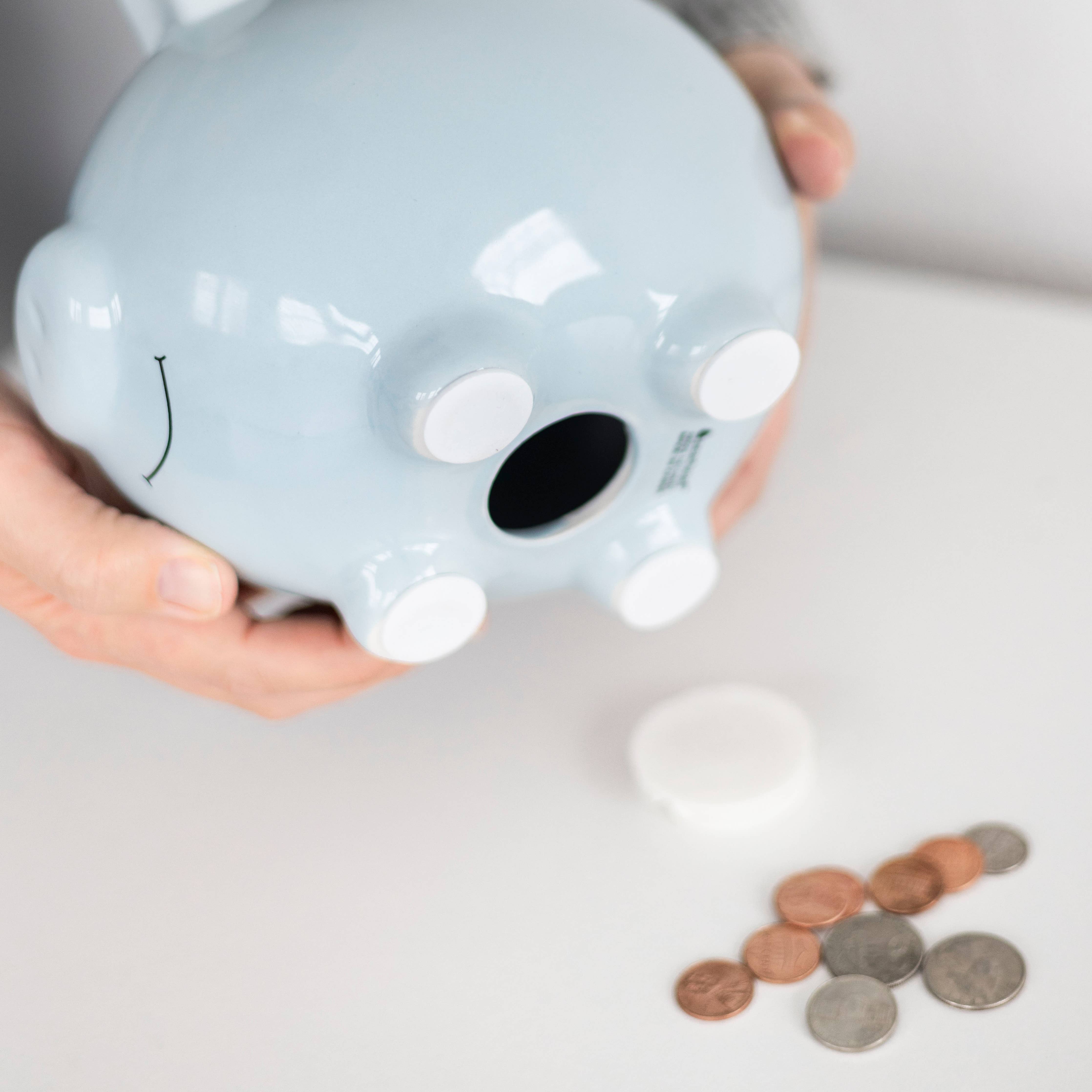 Ceramic Piggy Bank: Grey