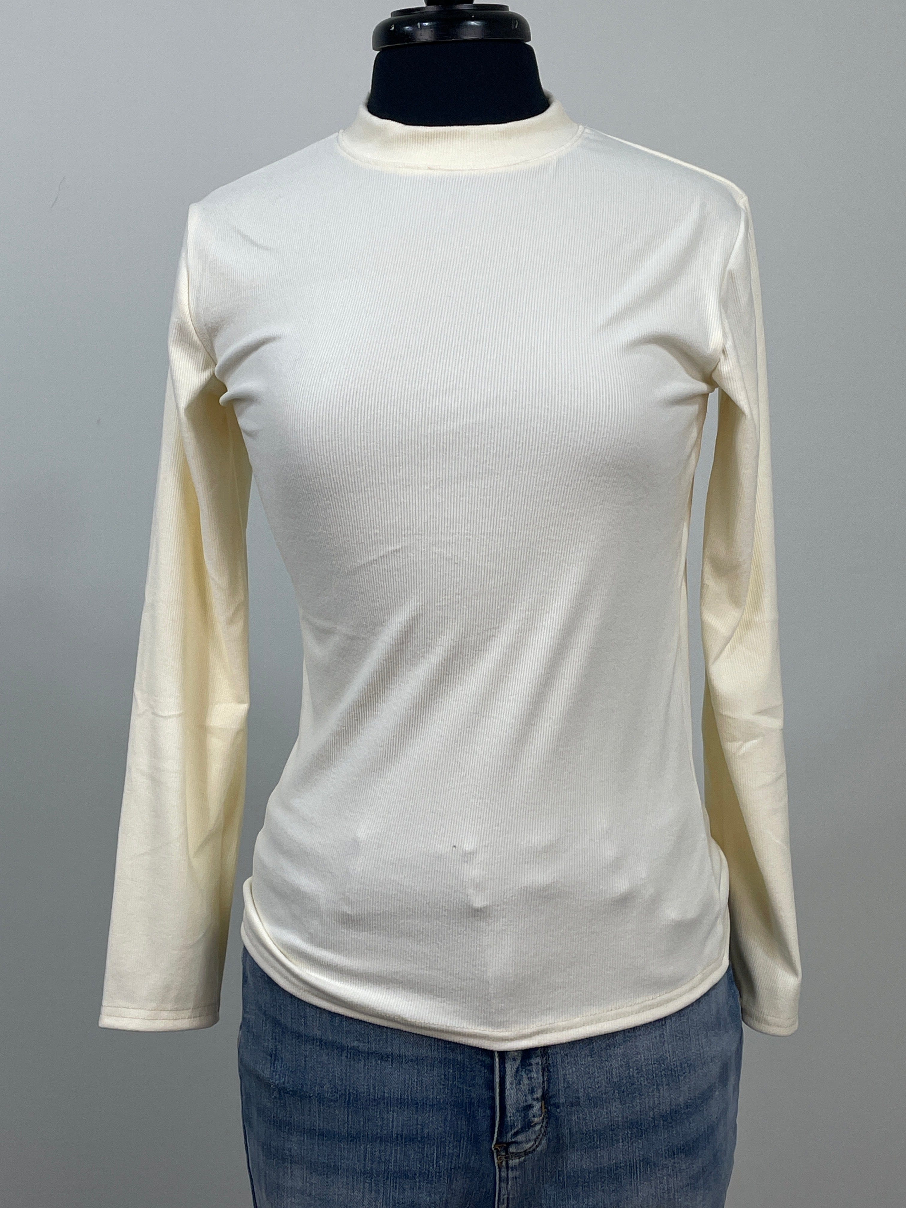 Cream Long Sleeve Top