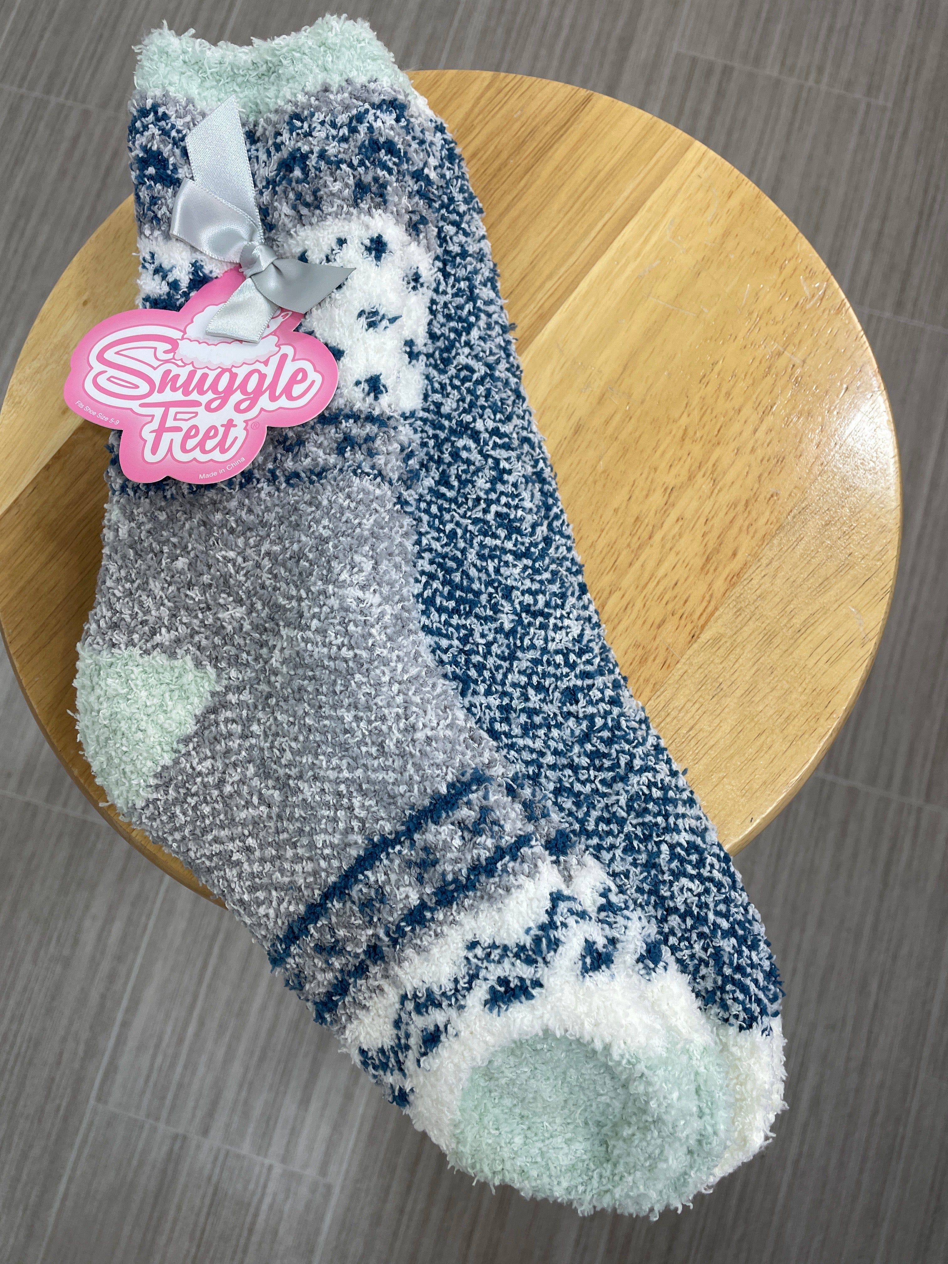 Teal & Grey Mix 2pk Snuggle Feet