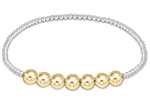 Classic Beaded Bliss 2mm Bead Bracelet 4mm- Mixed Metal