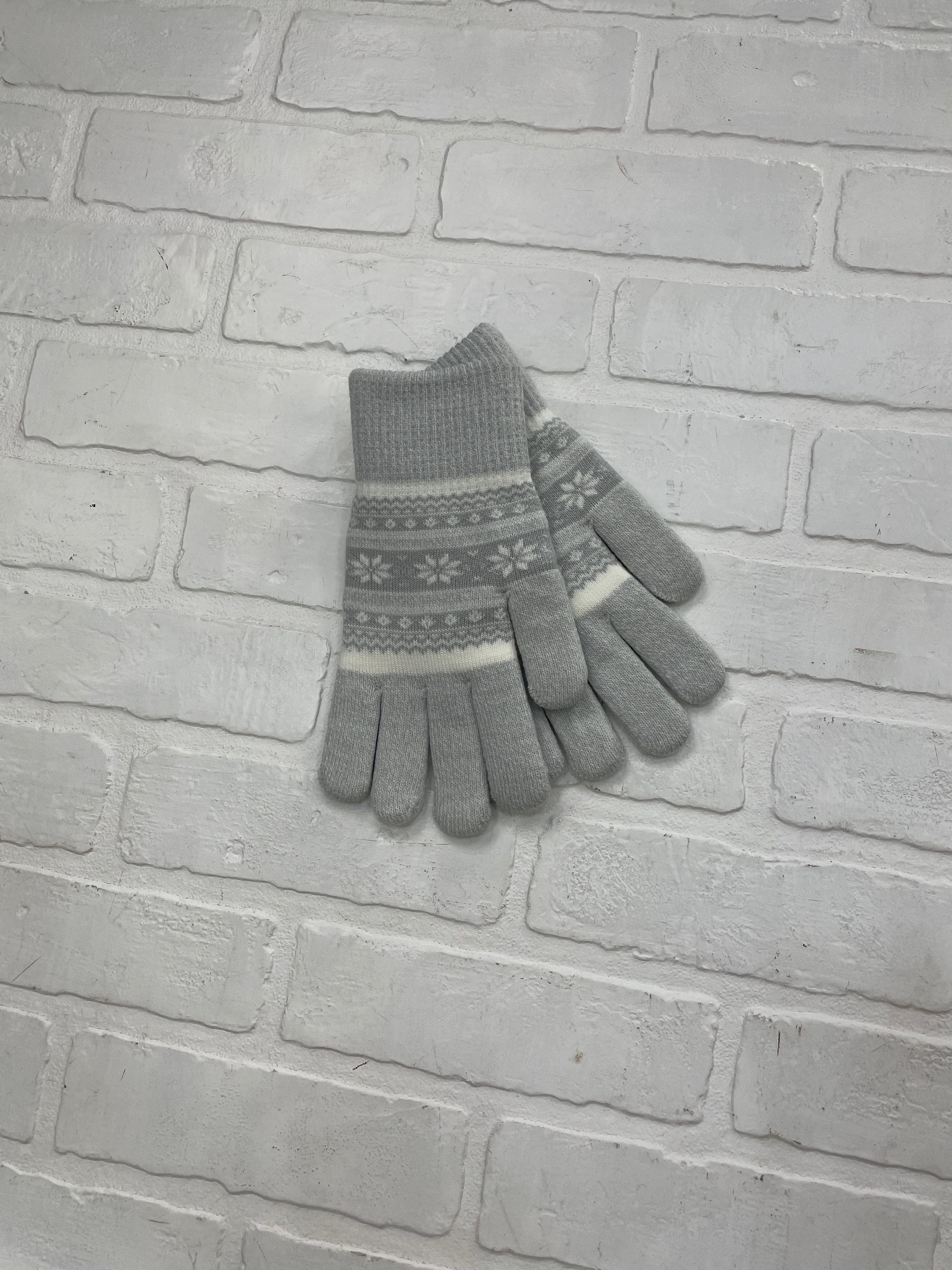 Grey Snowflake Women's Aloe Glove