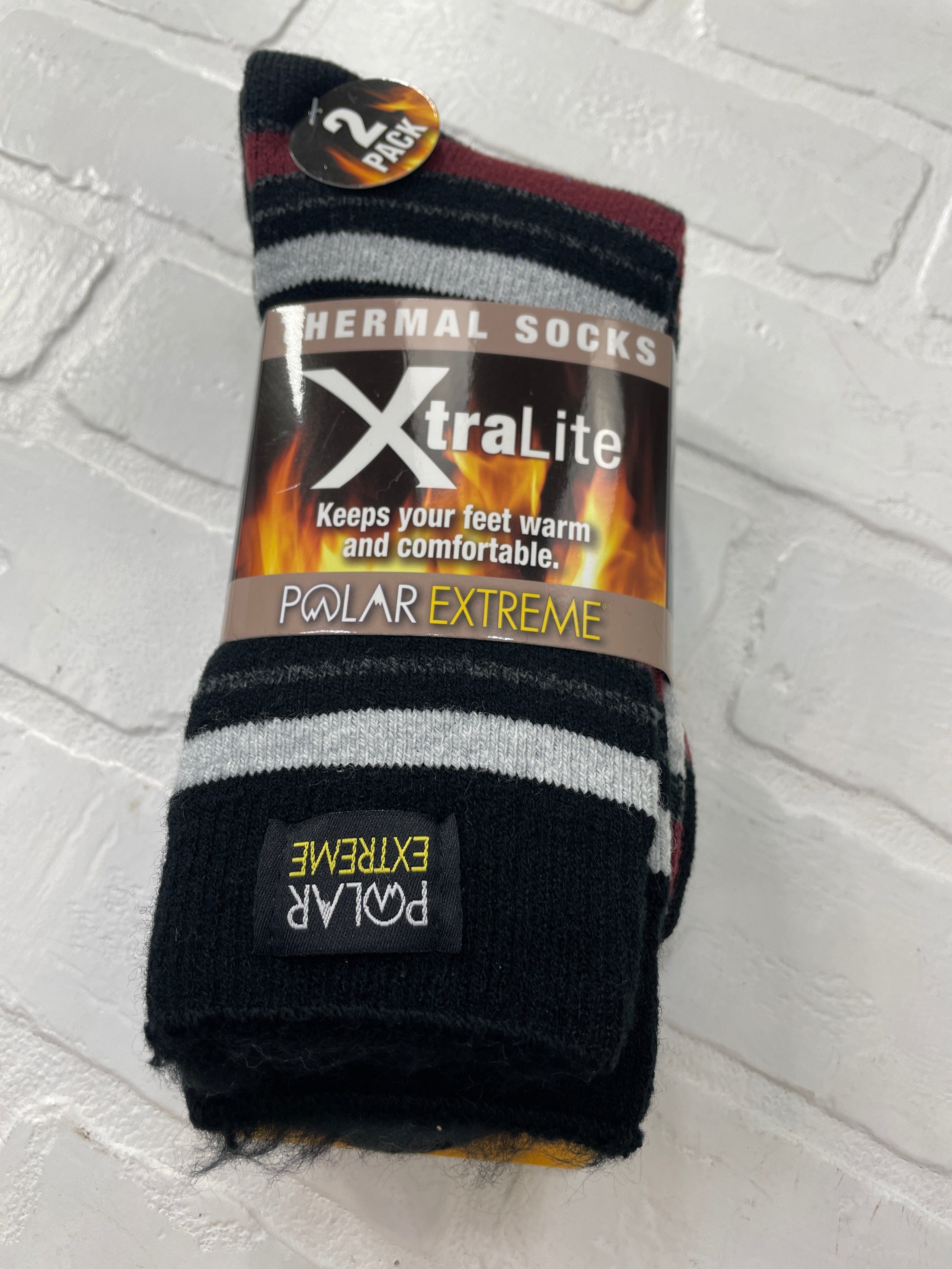 PE Men's Xtralite Maroon Stripe 2pk Sock