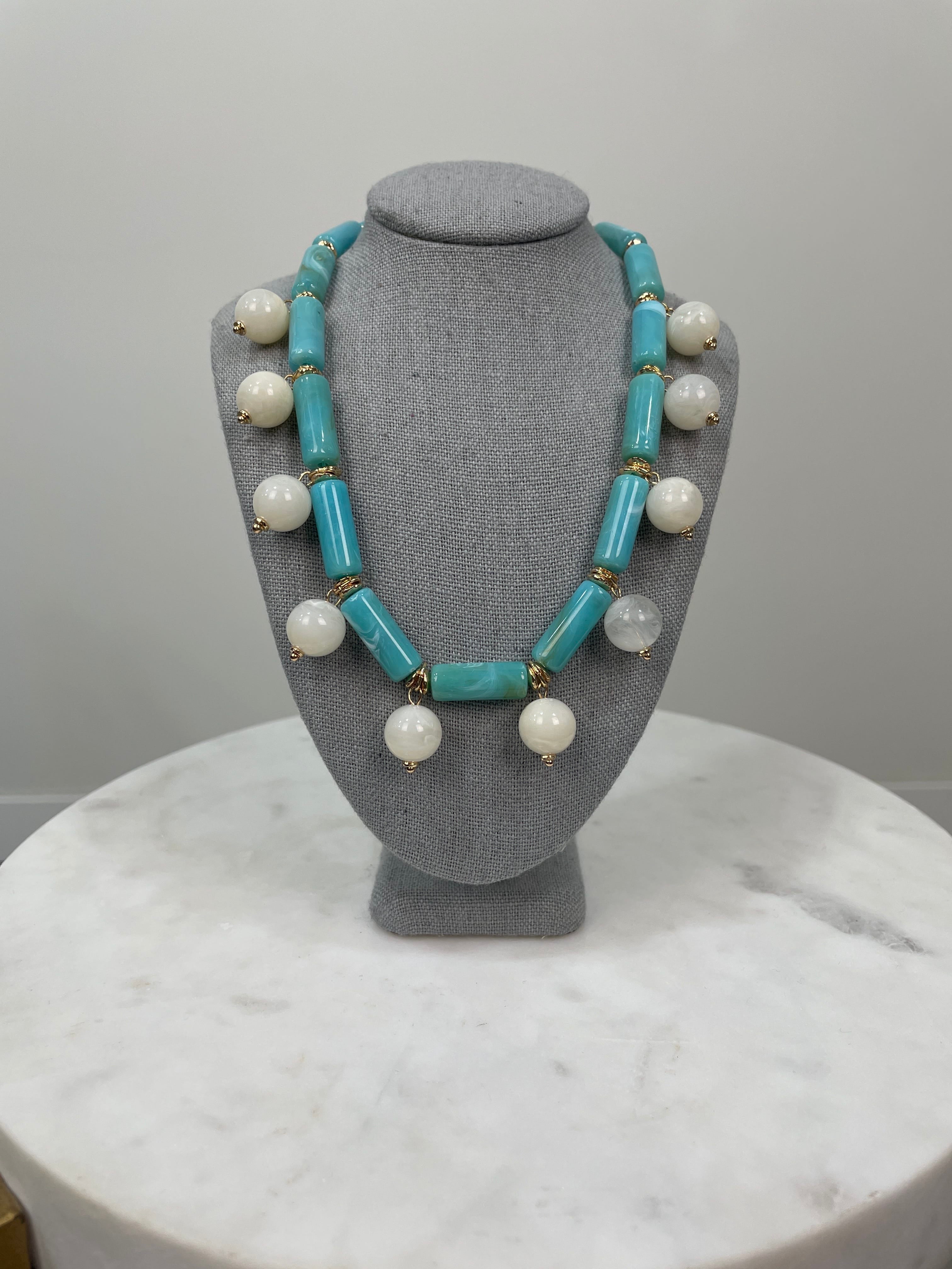Turquoise Tube Bead Necklace