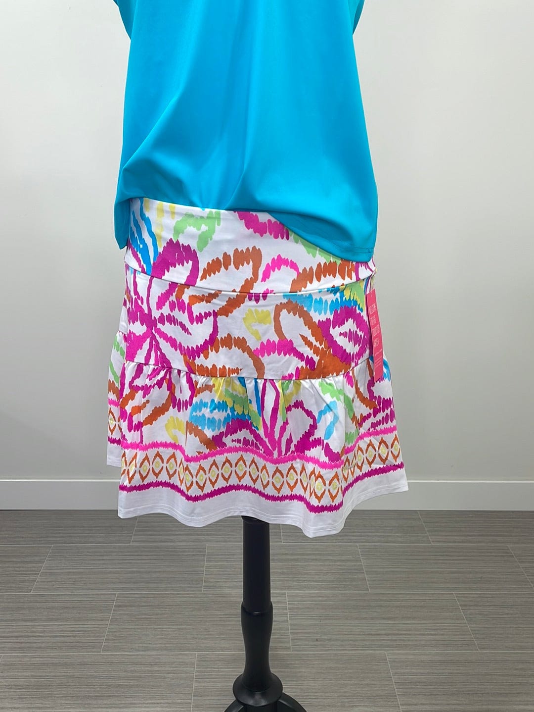 White A-Line Ruffle Skort