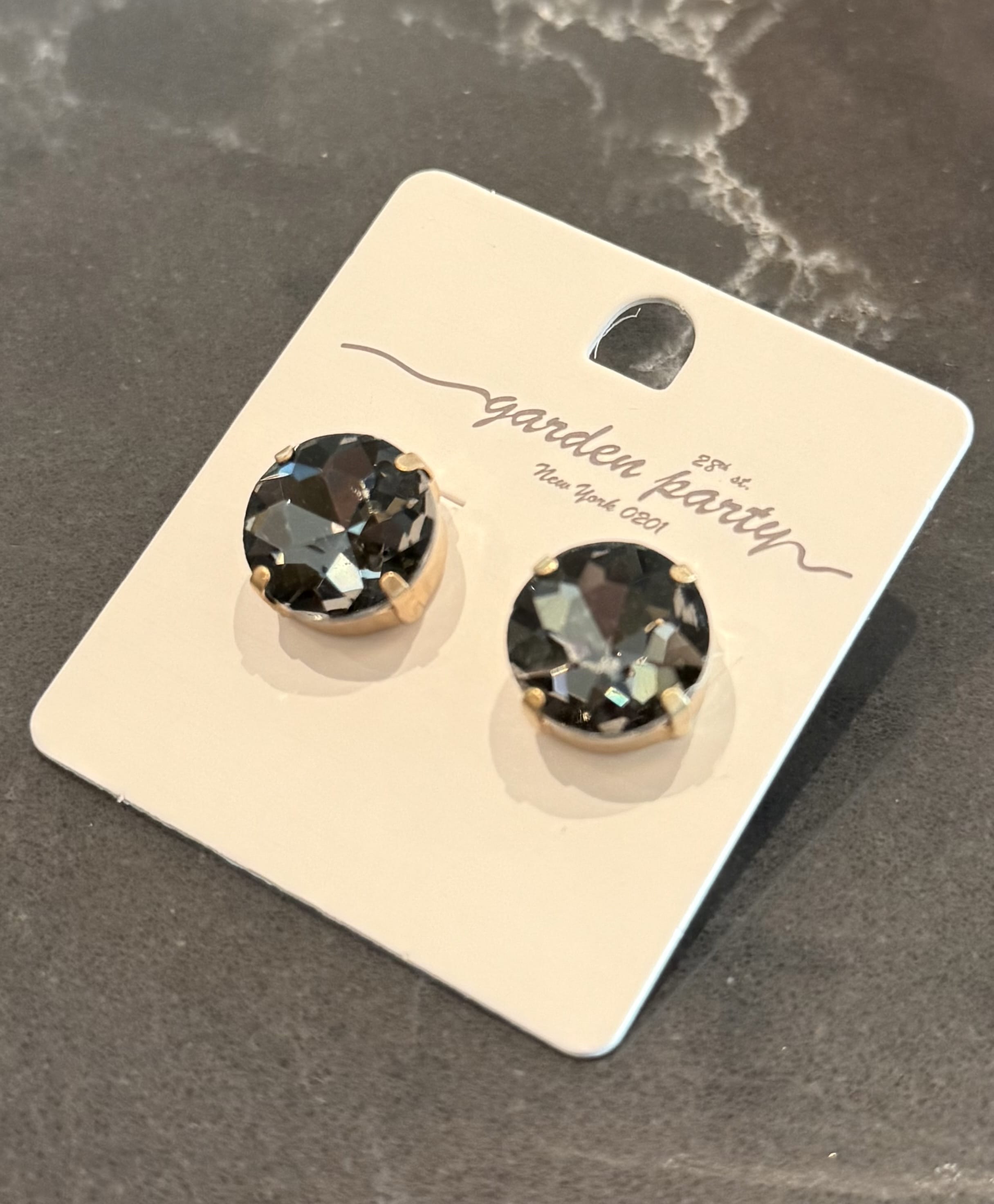 Smoky Circle Gem Earring
