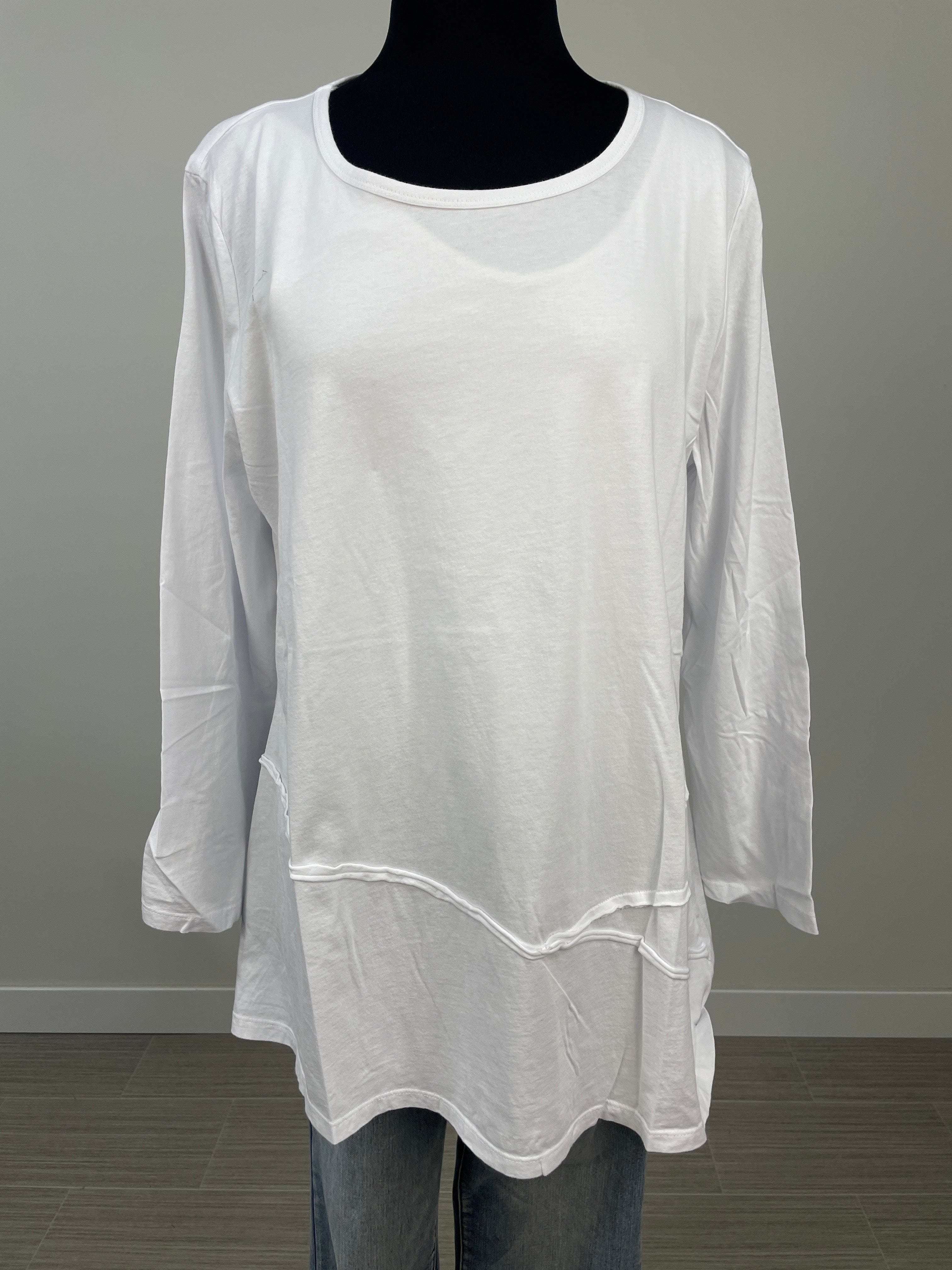 White Crossline Tunic Top