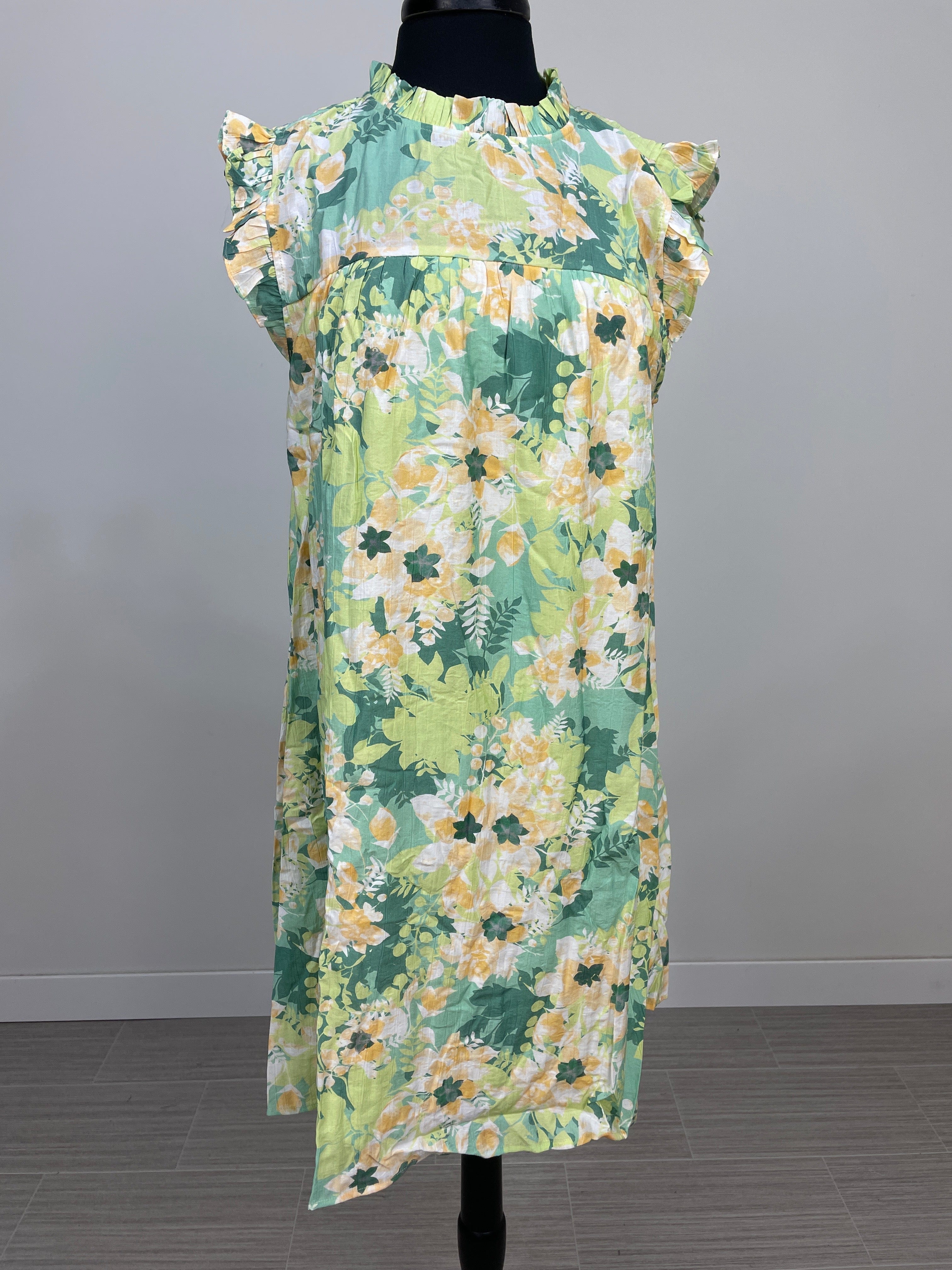 Sage Tropical Floral Dress