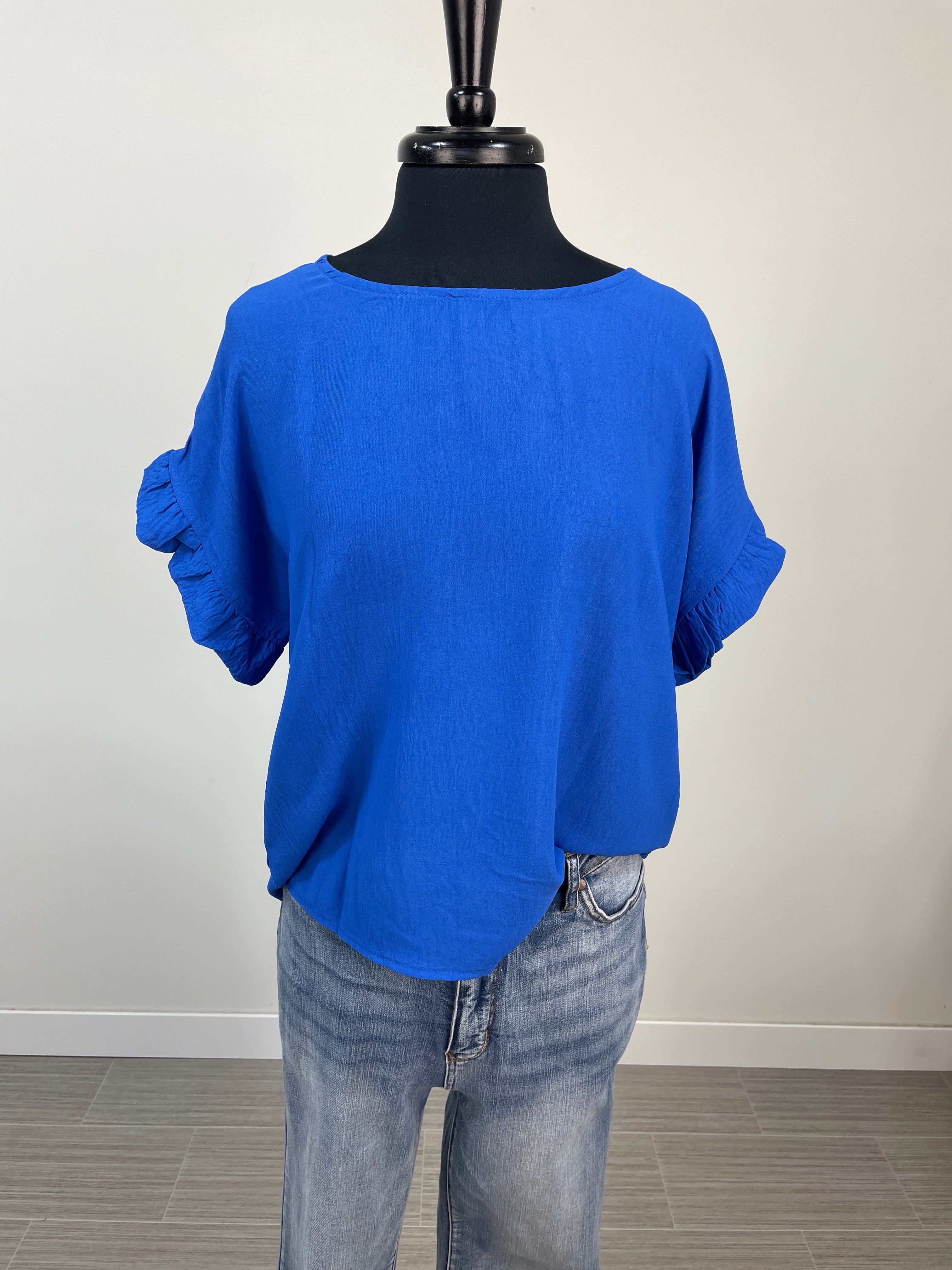 Royal Ruffle Sleeve Blouse