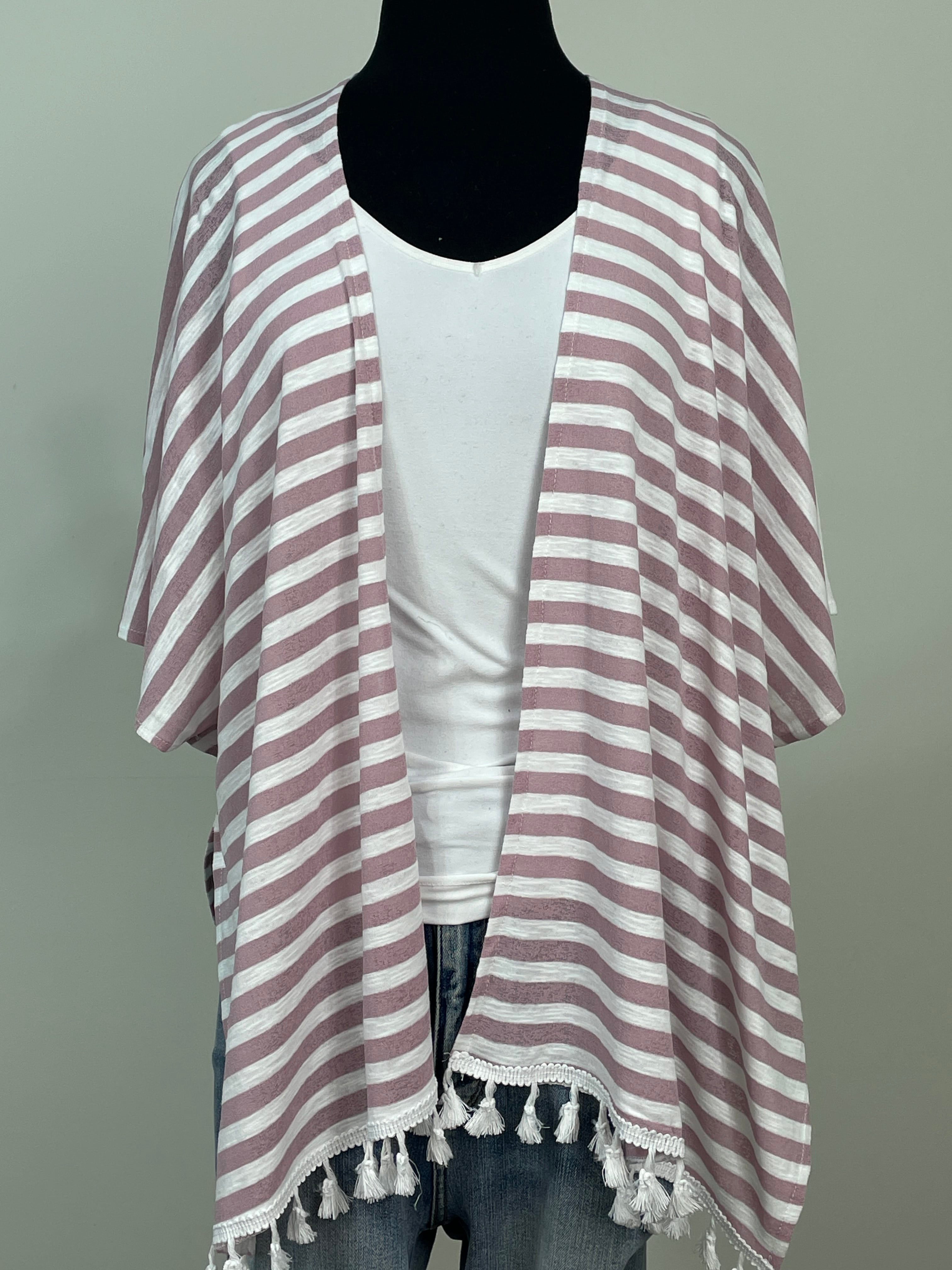 Lavender Stripe Kimono