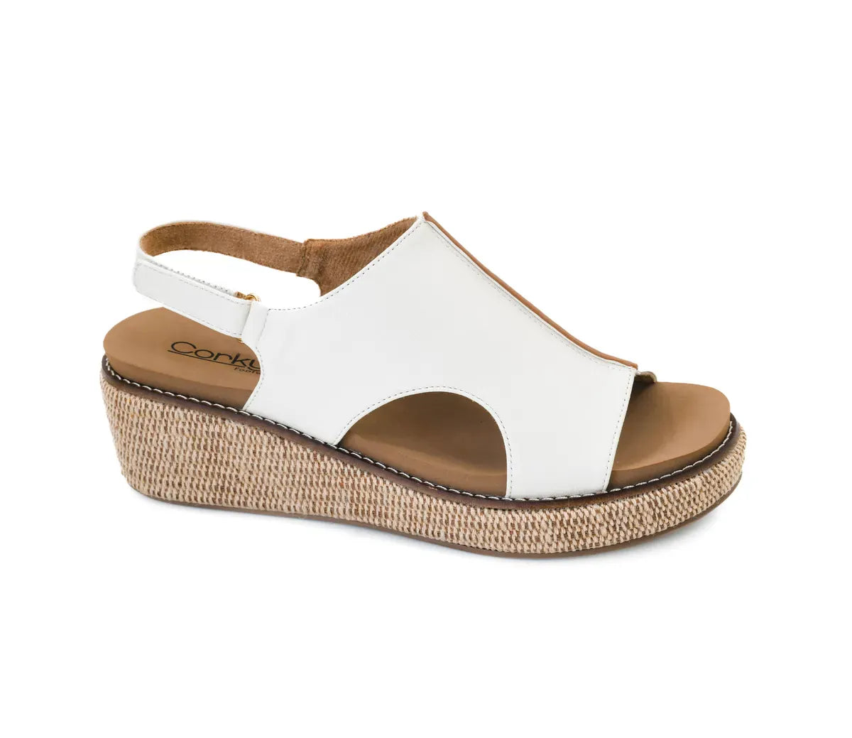Volta II White Wedged Sandal