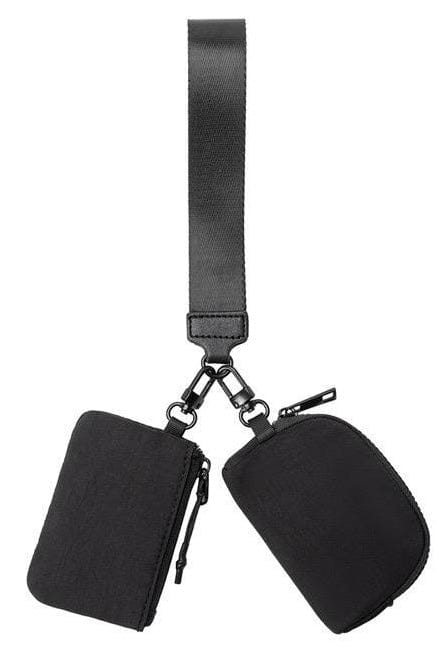 Black & Black Dual Pouch Wristlet