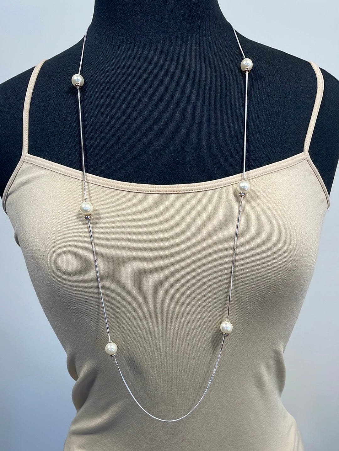 Silver Pearl Chain Necklace