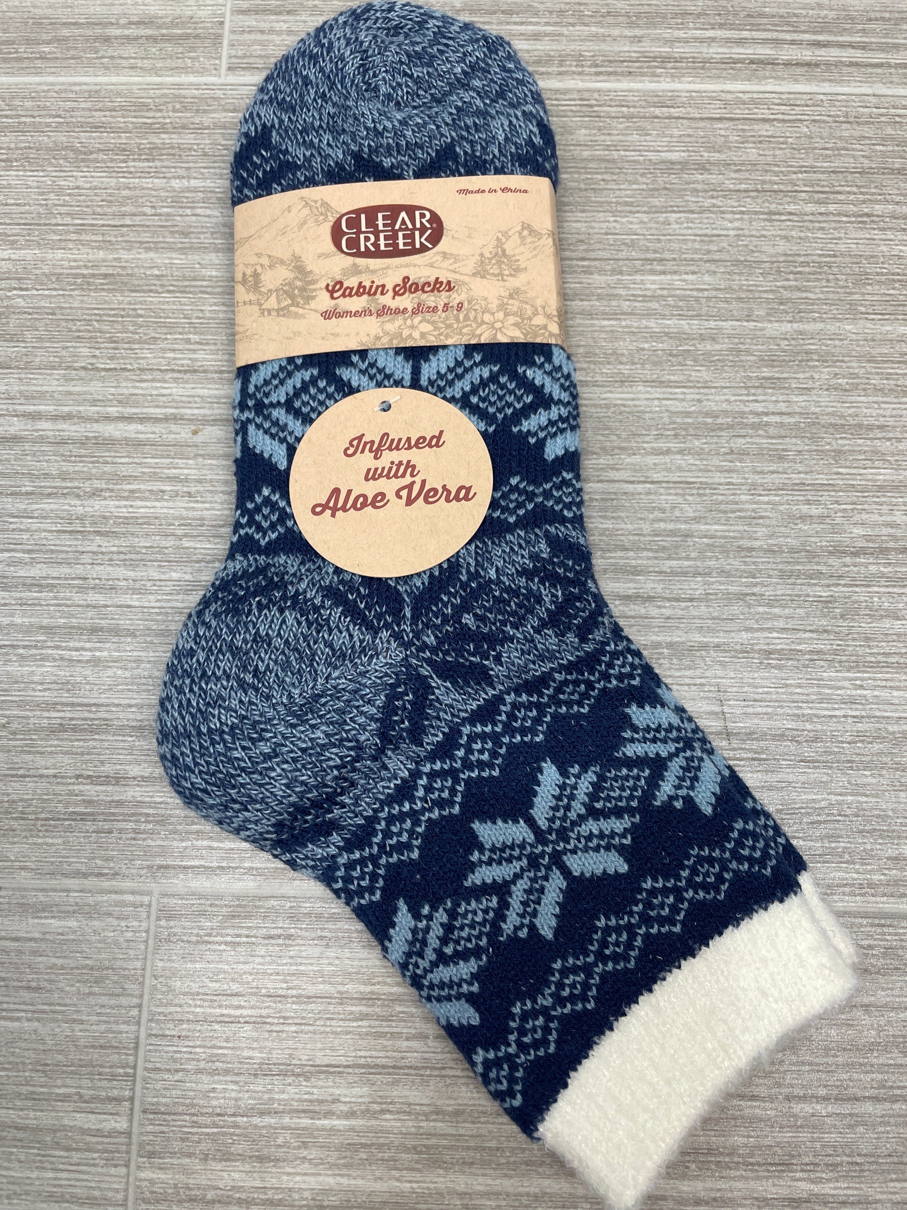 Navy Snow Fair Isle Aloe Cabin Sock