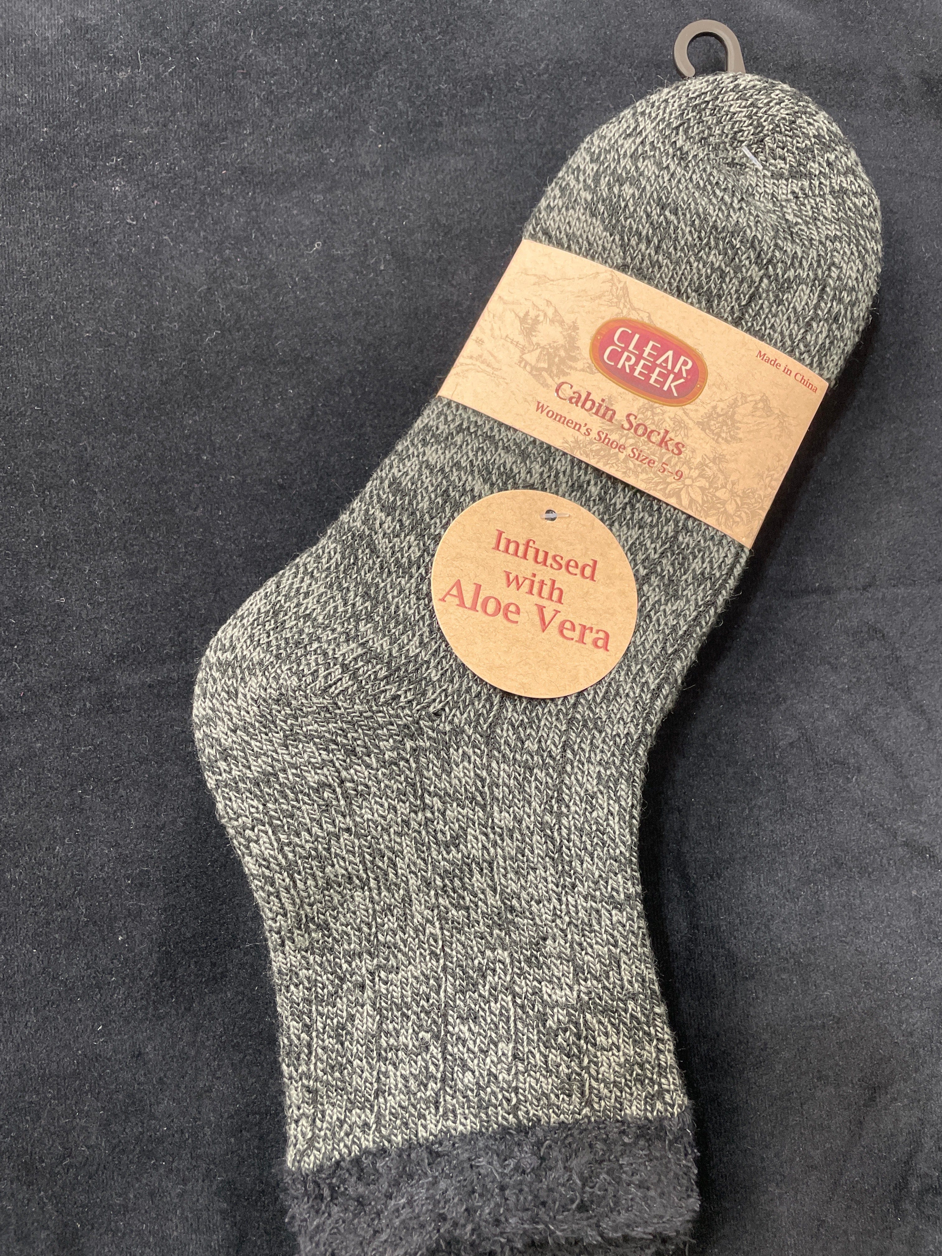 Black Marbled Aloe Cabin Sock