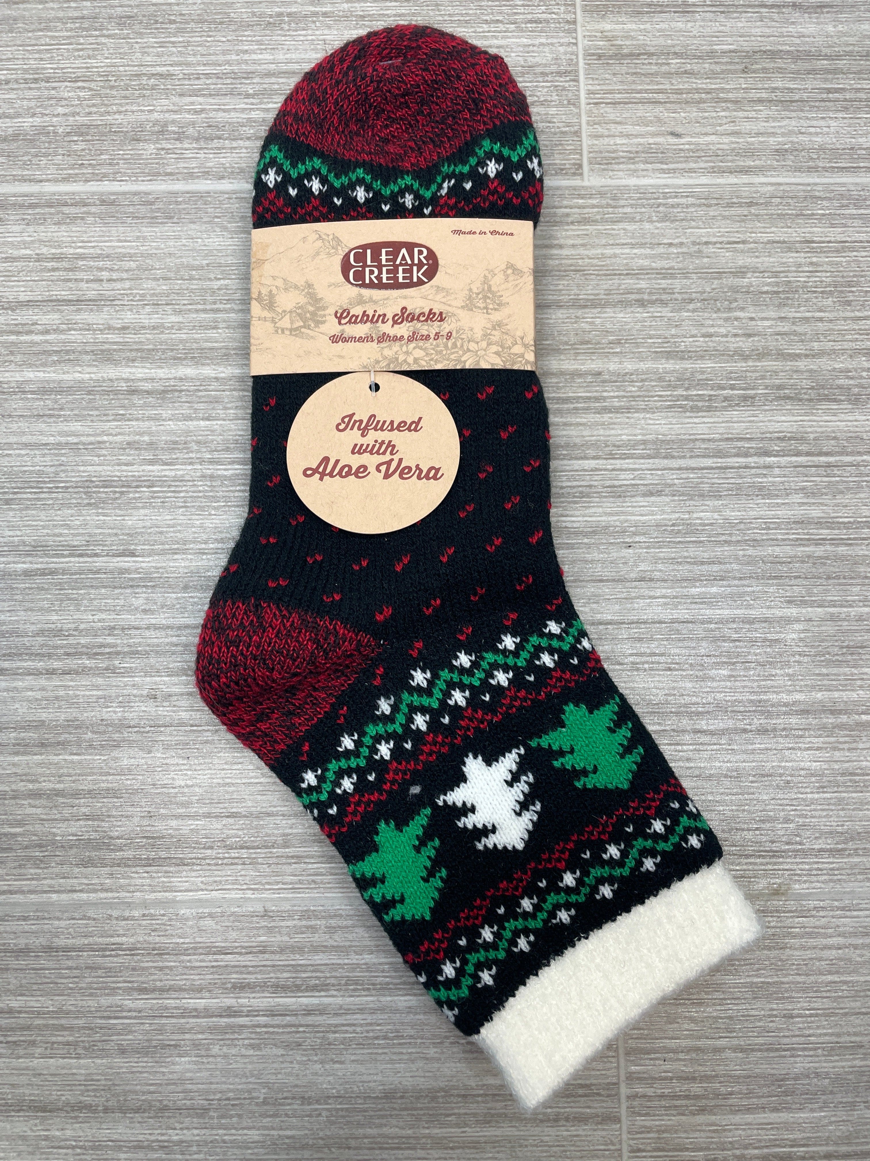 Christmas Tree Aloe Cabin Sock