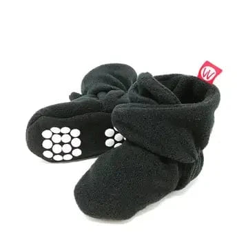 Black Wrapables Fleece Baby Booties with Anti-Skid Bottoms