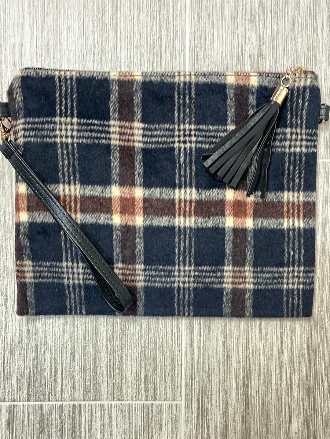 Black & Chocolate Plaid Crossbody