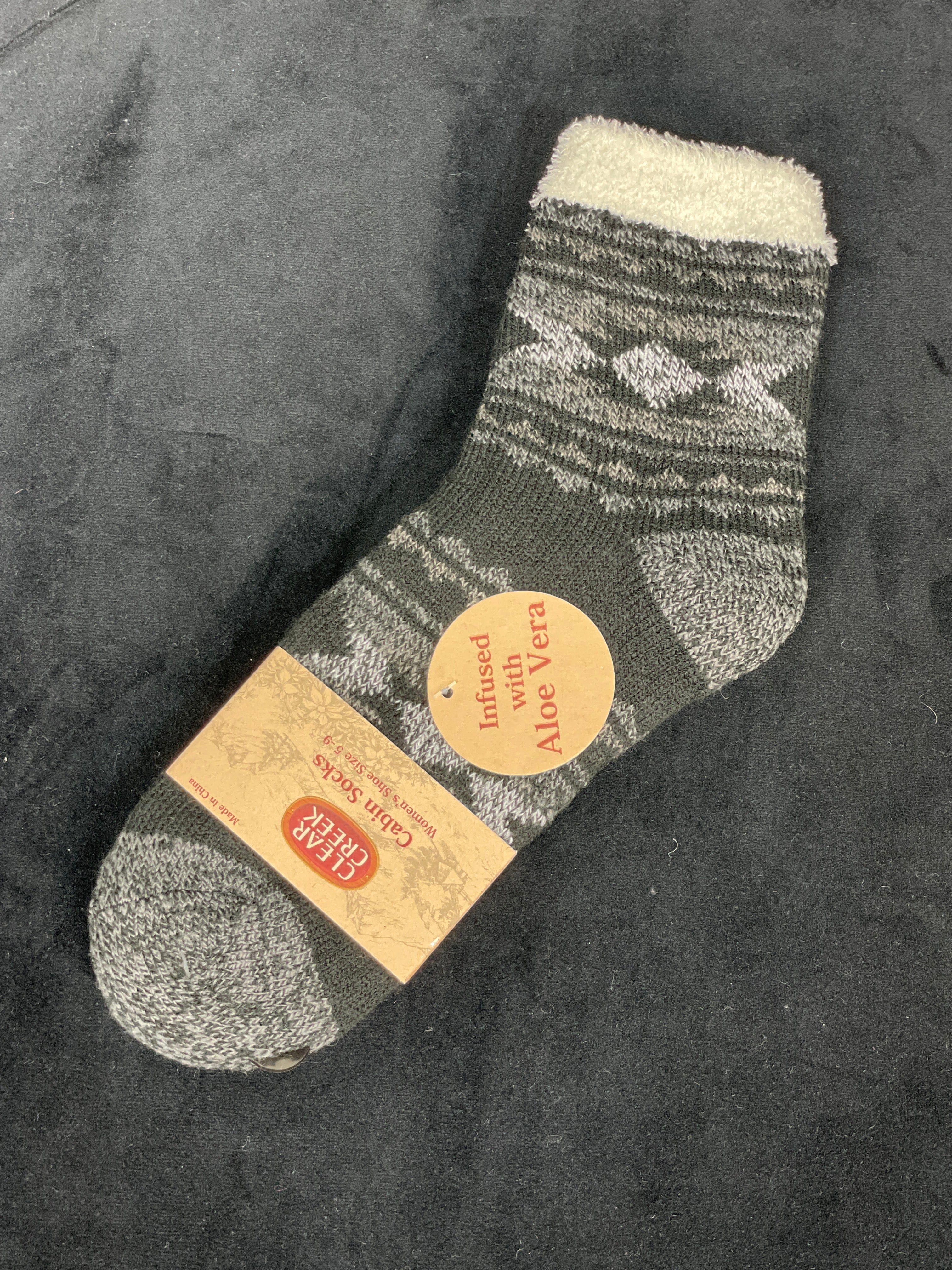 Black Print Aloe Cabin Sock