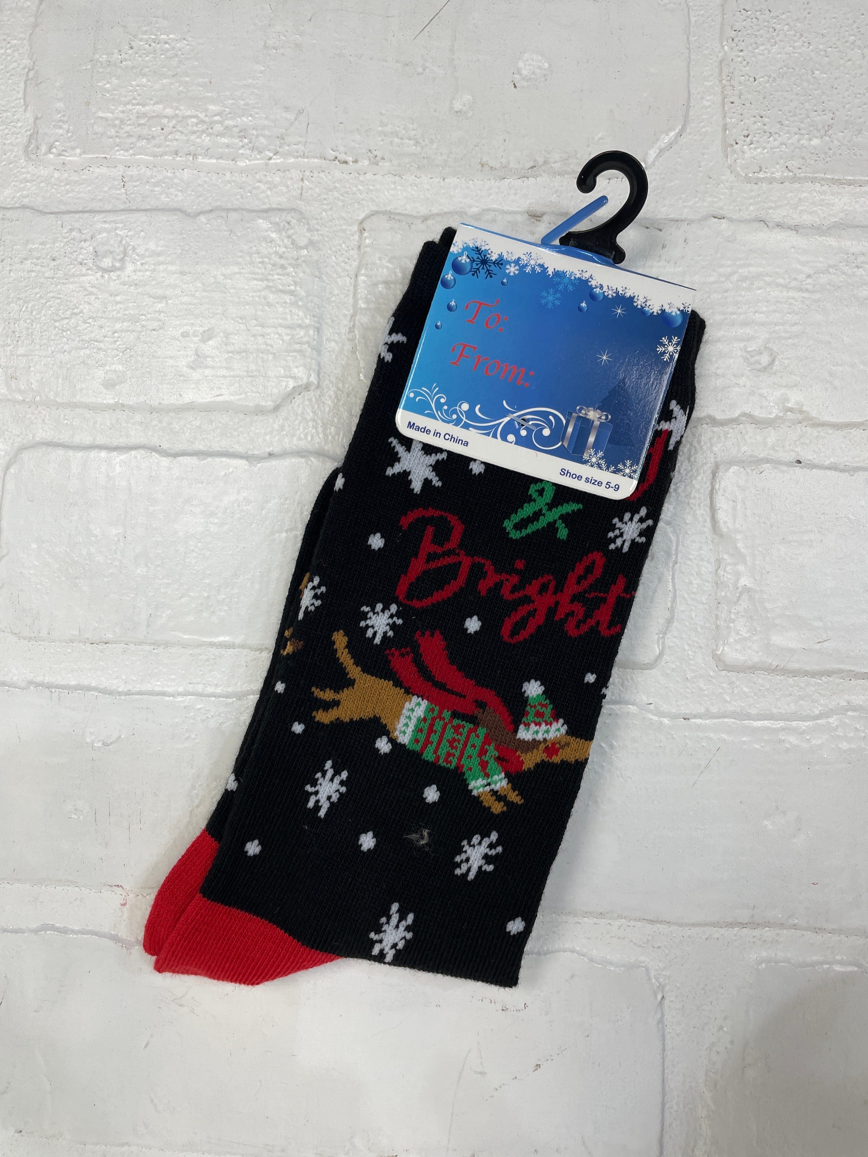 Bright Dog Black Socks