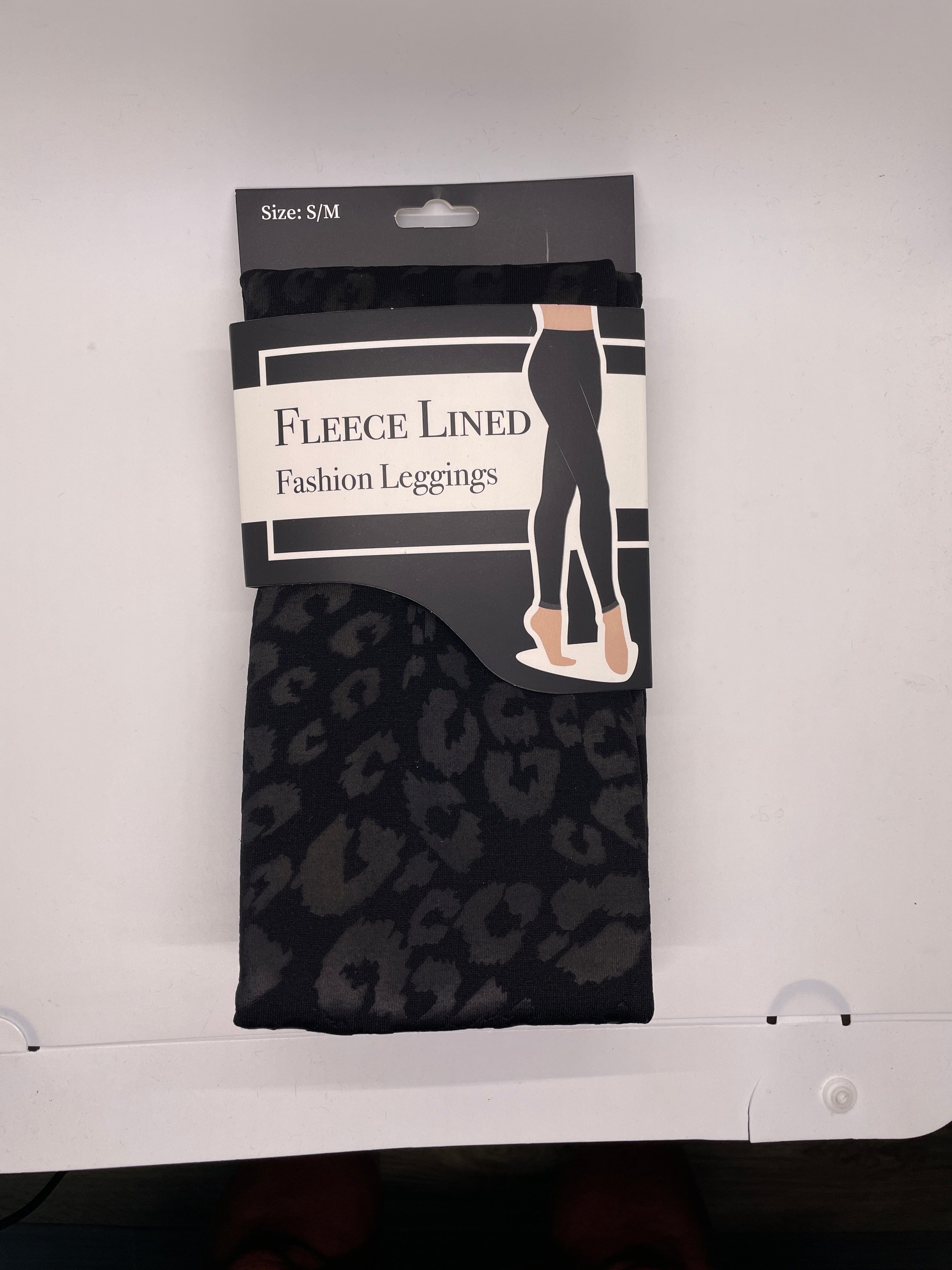Black Cheetah Pattern Fleece Legging
