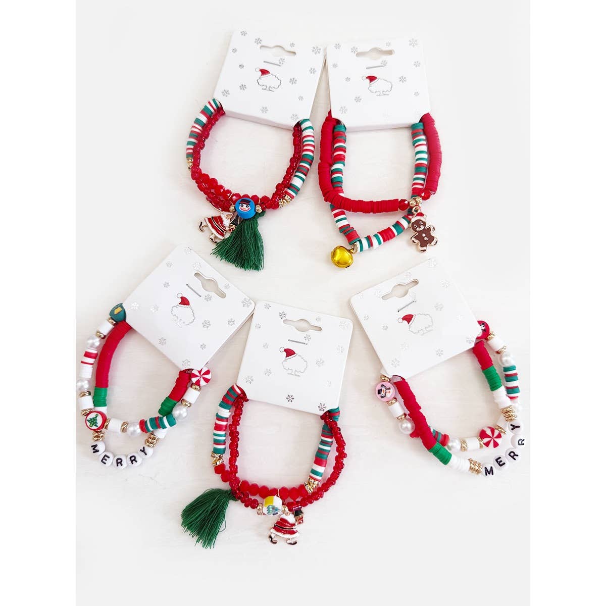 Christmas Theme Clay Bracelet Set