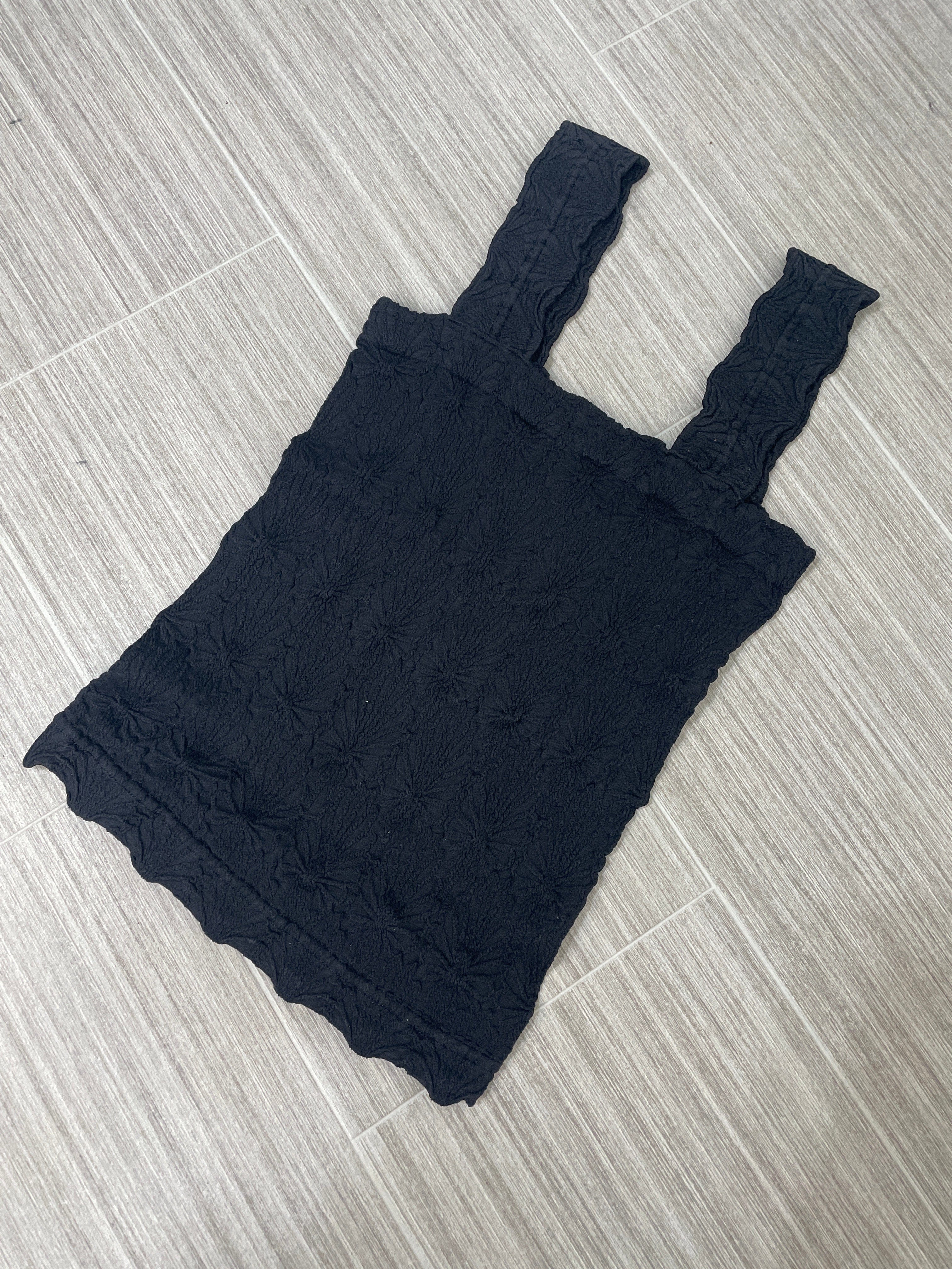 True Black Lace Textured Square Top