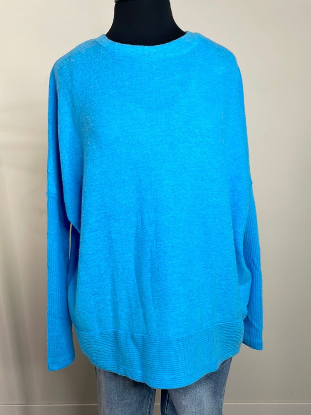 Deep Sky Melange Hacci Dolman Sweater