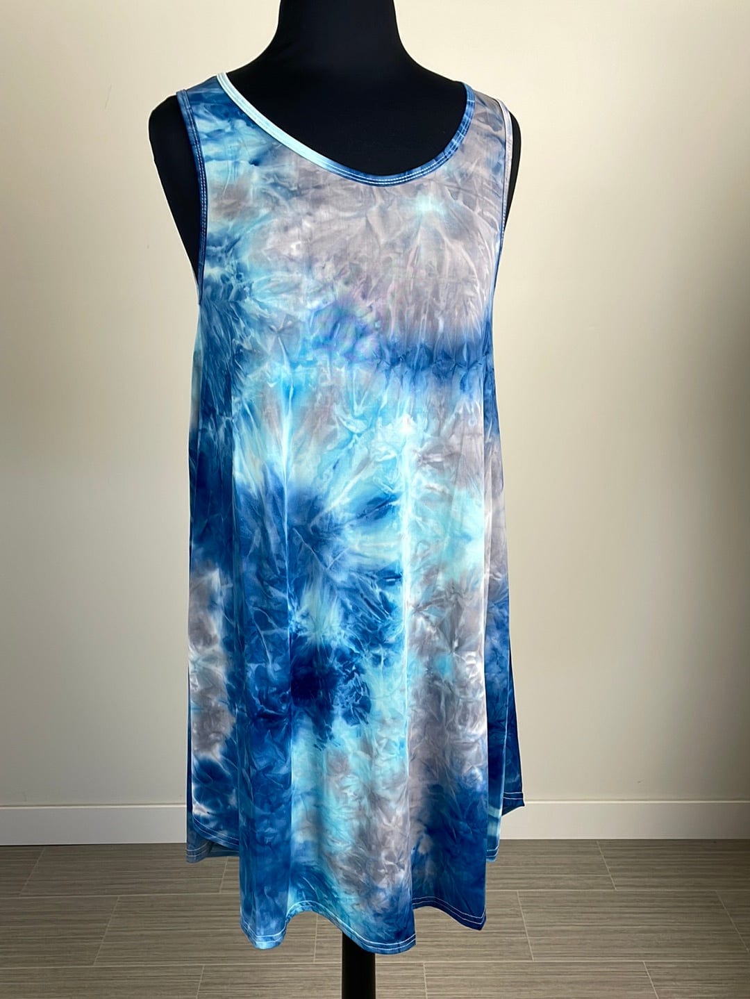 Blue & Grey Tie Dye Dress